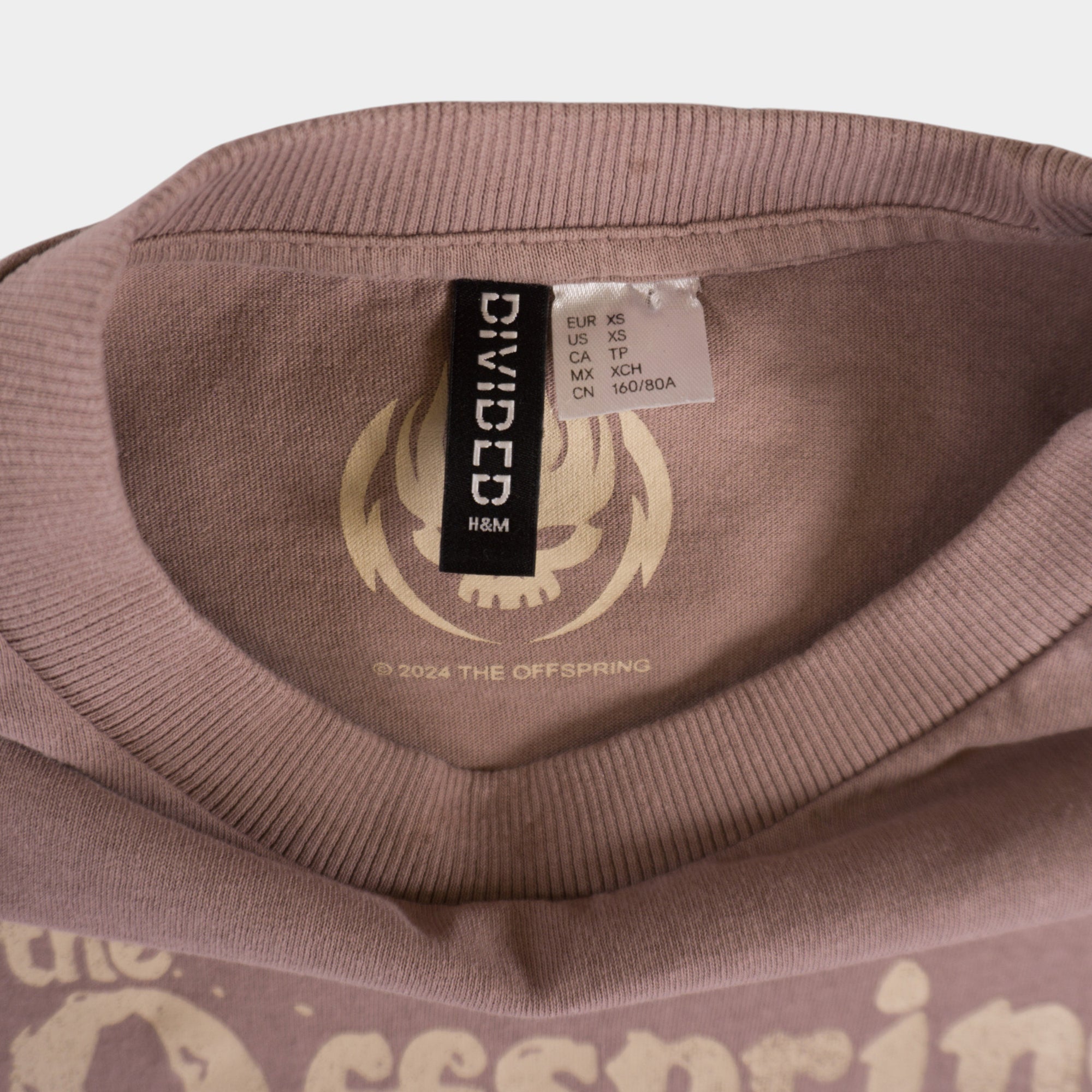 H&M X The Offspring Бежова Тениска с Графика
