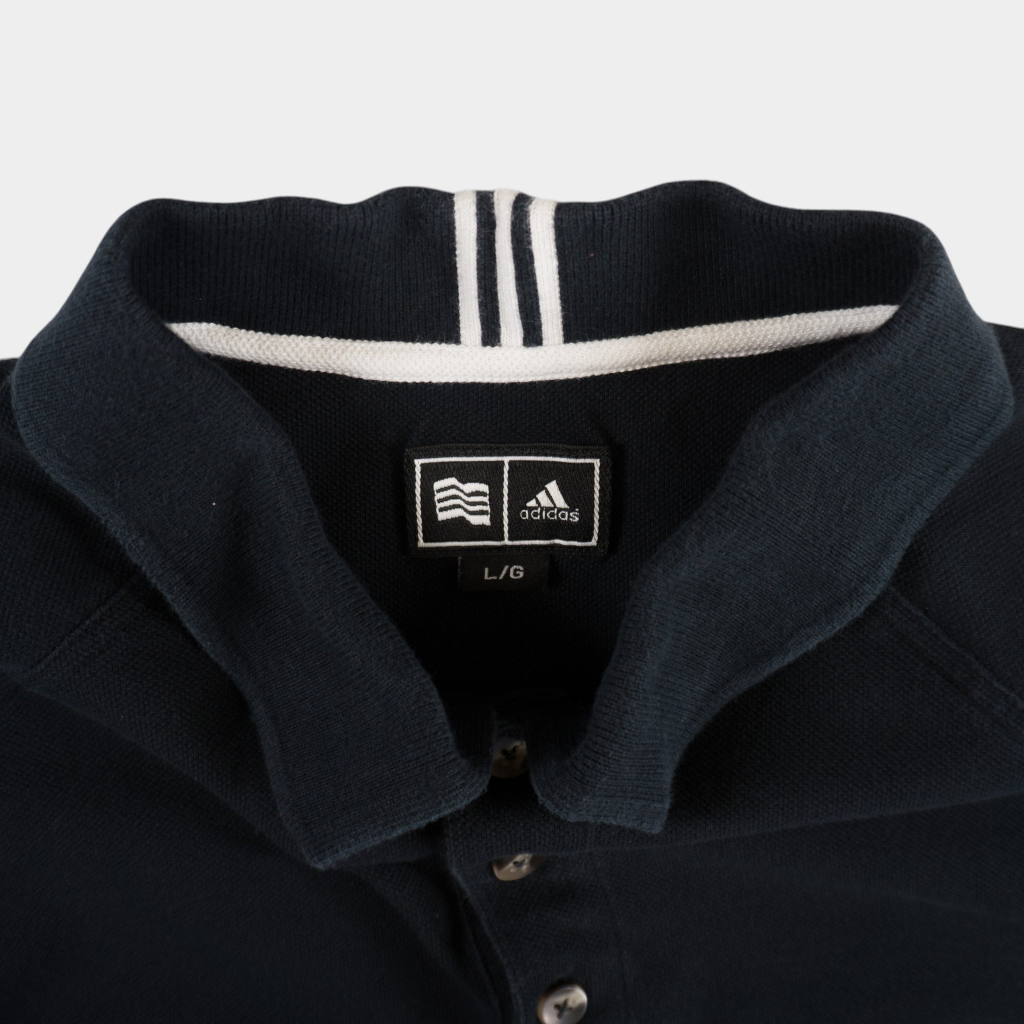 Adidas Винтидж 2000те Черна Тениска с Яка