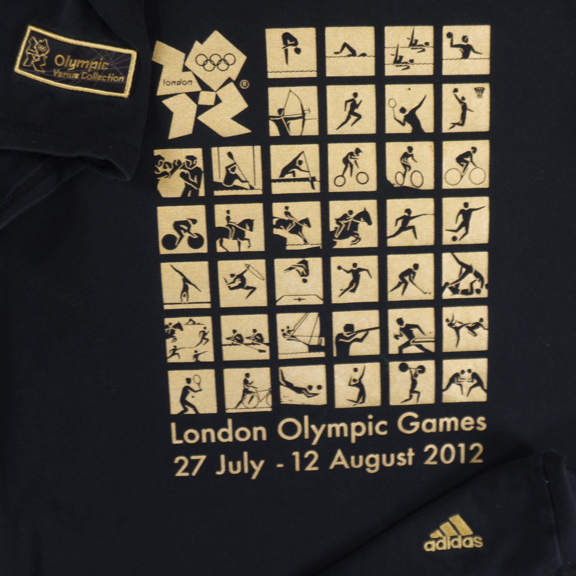 Adidas London Olympic Games Черна Тениска с Графика