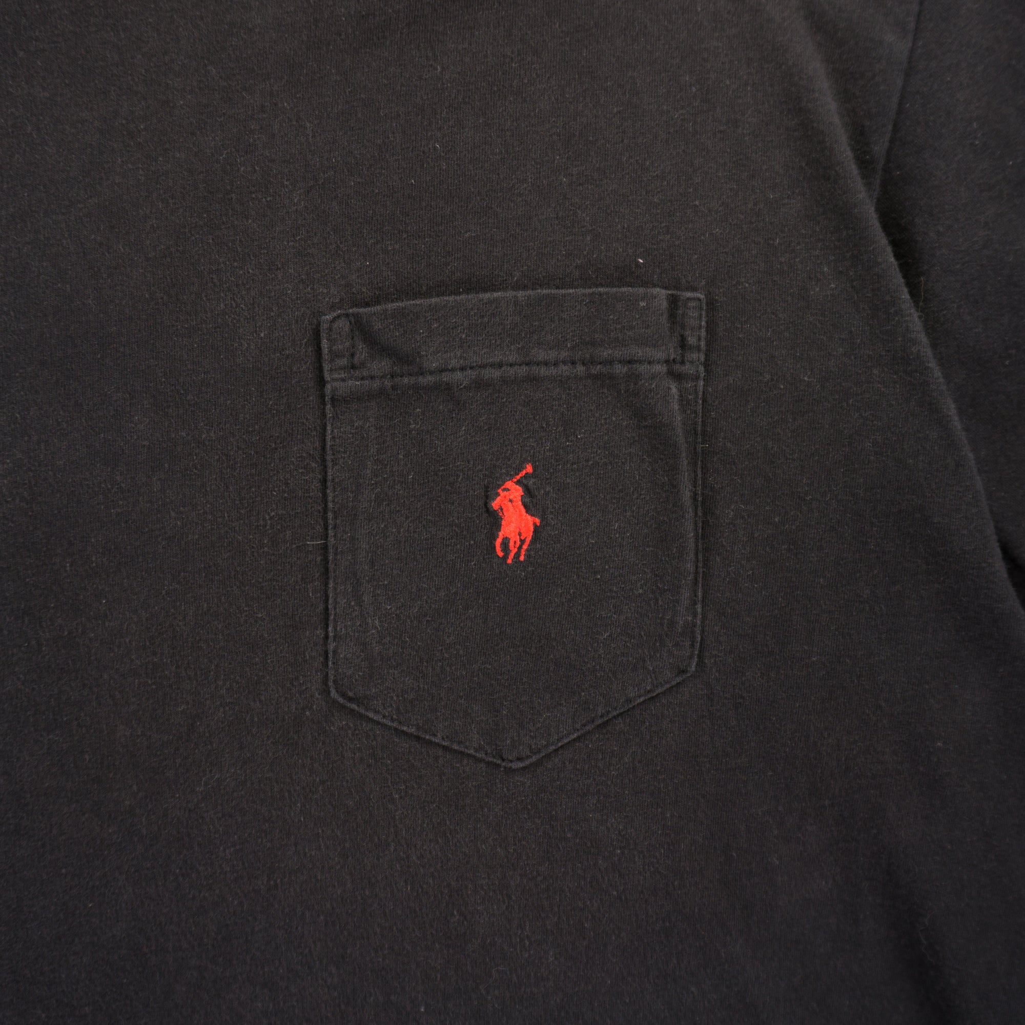 Polo Ralph Lauren Винтидж Единичен Шев Черна Тениска
