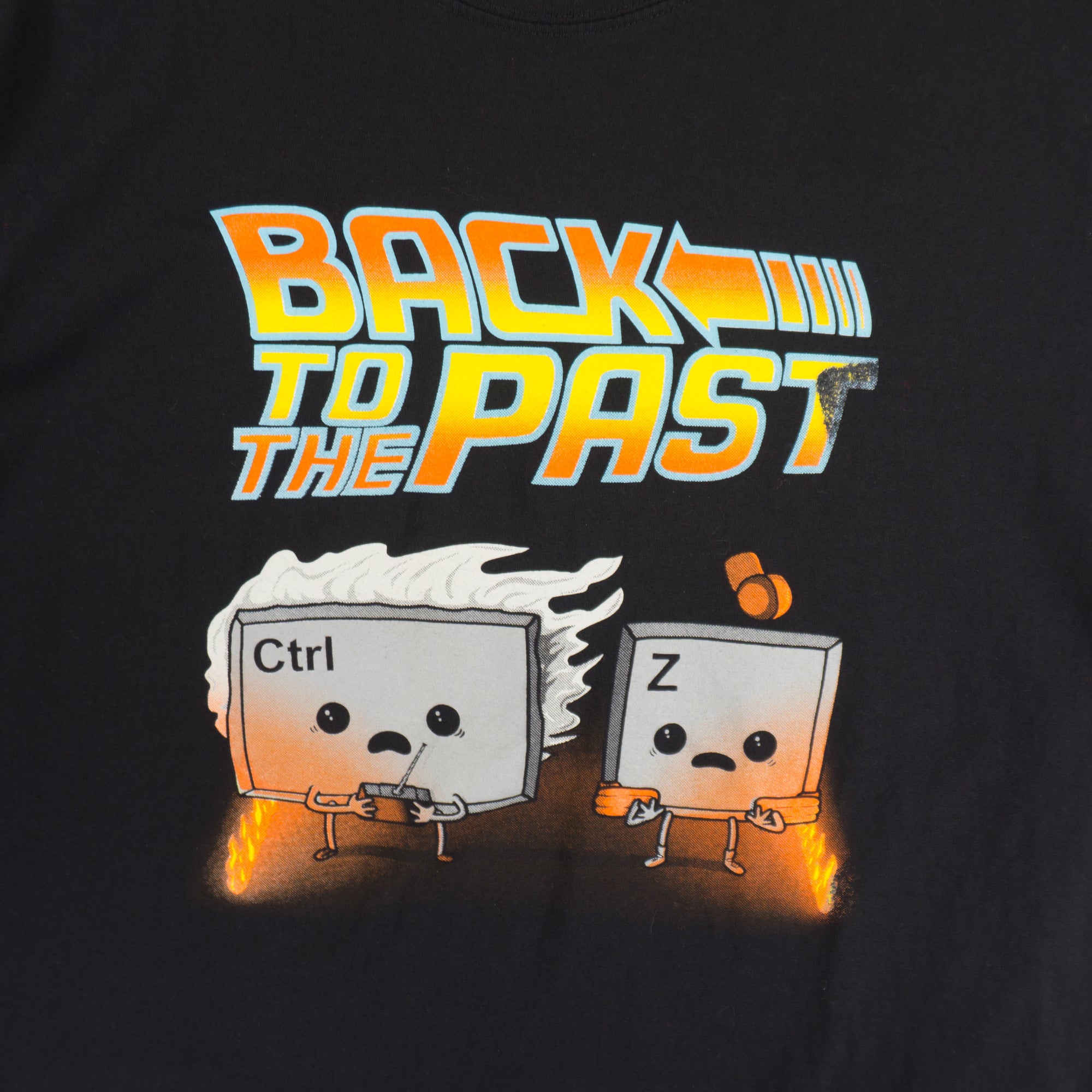 Back to the Past Черна Тениска с Графика