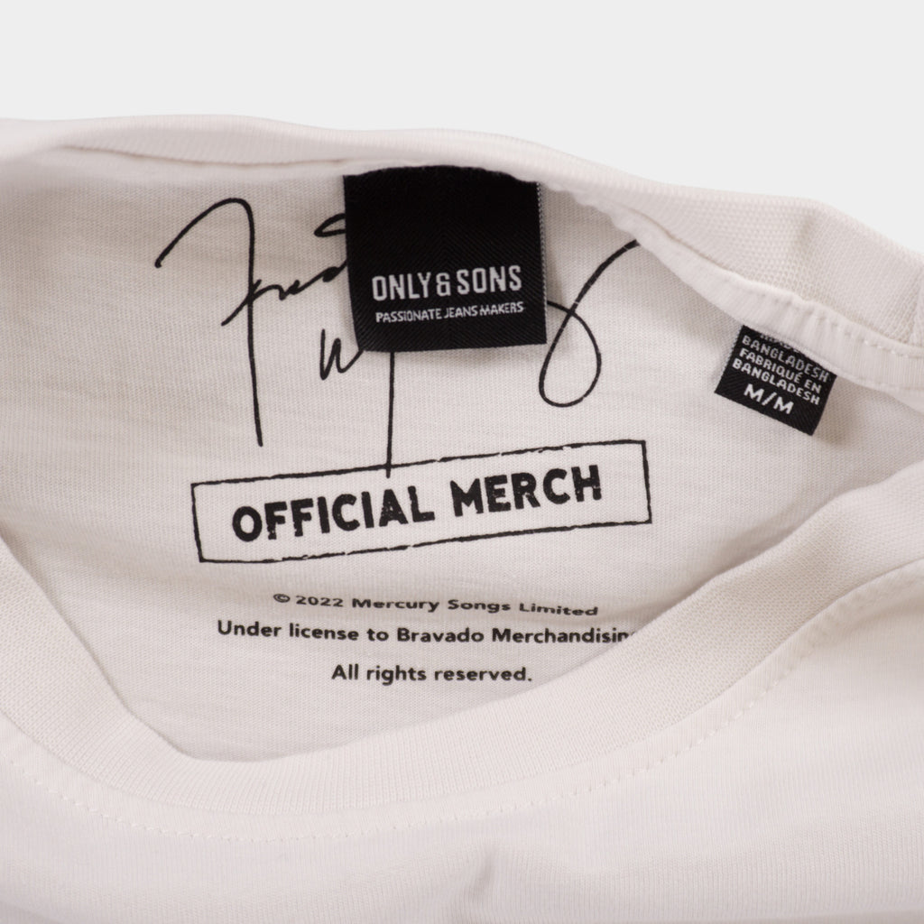 Only & Sons x Freddie Mercury Бяла Тениска с Графика