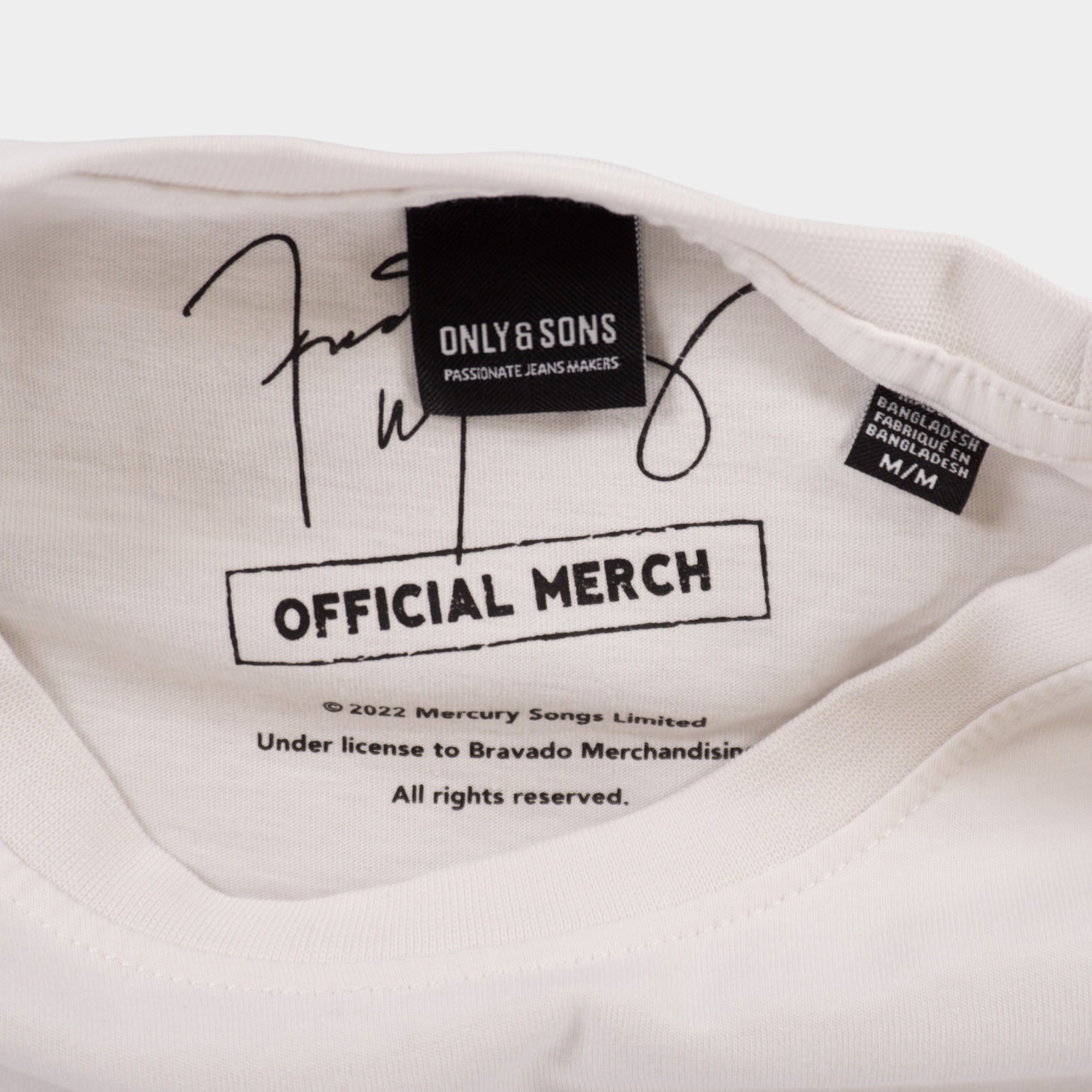 Only & Sons x Freddie Mercury Бяла Тениска с Графика