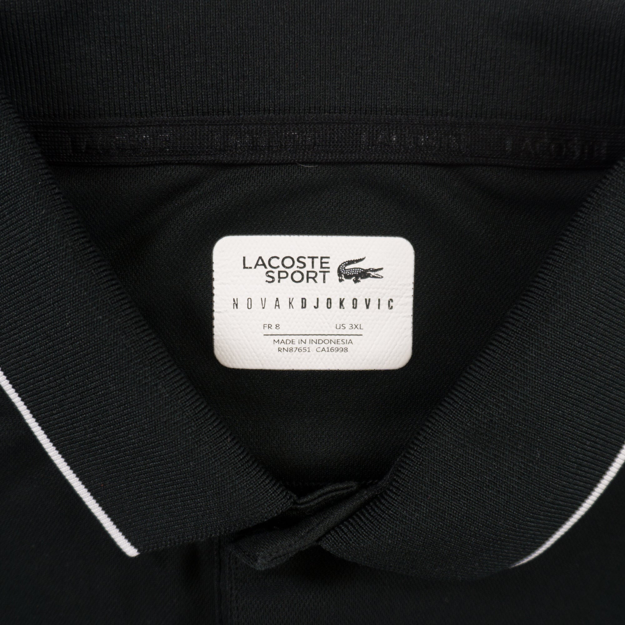 Lacoste Sport x Novak Djokovic Черна Тениска с Яка