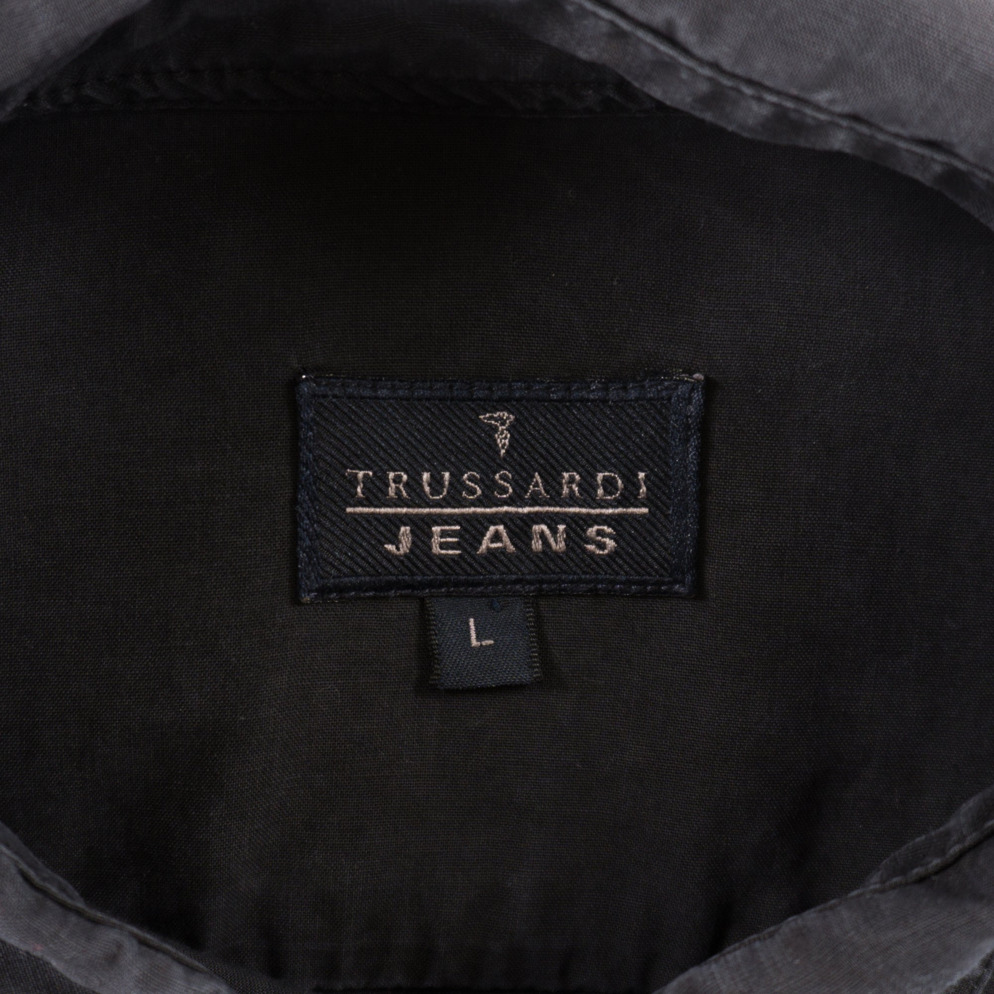 Trussardi Jeans Винтидж Черна Риза с Дълъг Ръкав