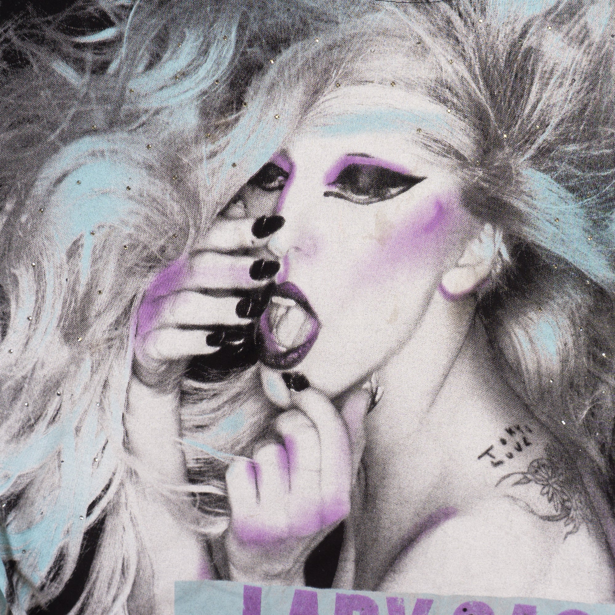 Lady Gaga Y2K Черна Тениска с Графика