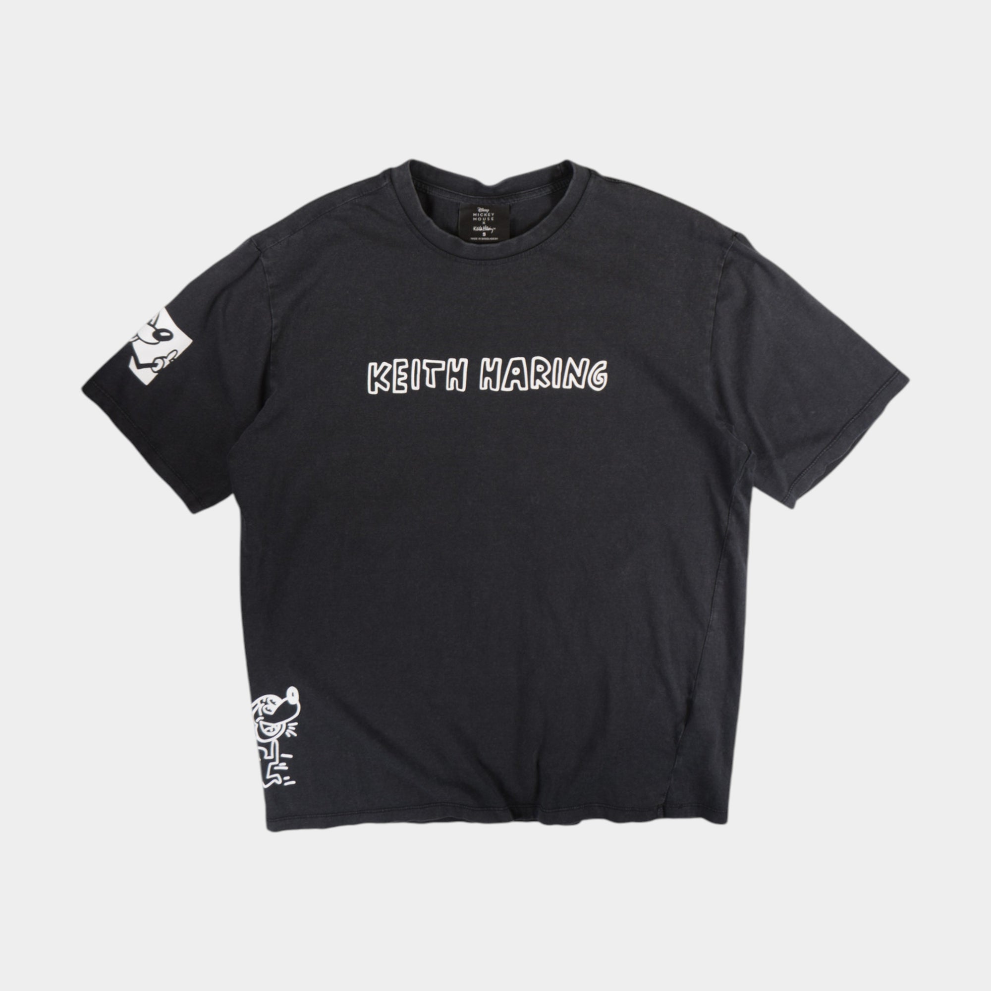 Disney Mickey Mouse X Keith Haring Черна Тениска с Графика