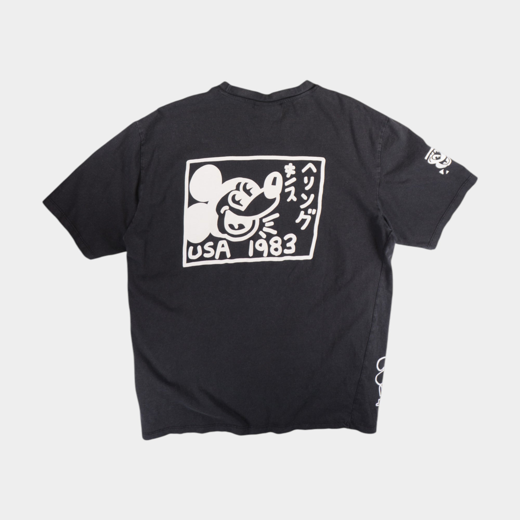 Disney Mickey Mouse X Keith Haring Черна Тениска с Графика