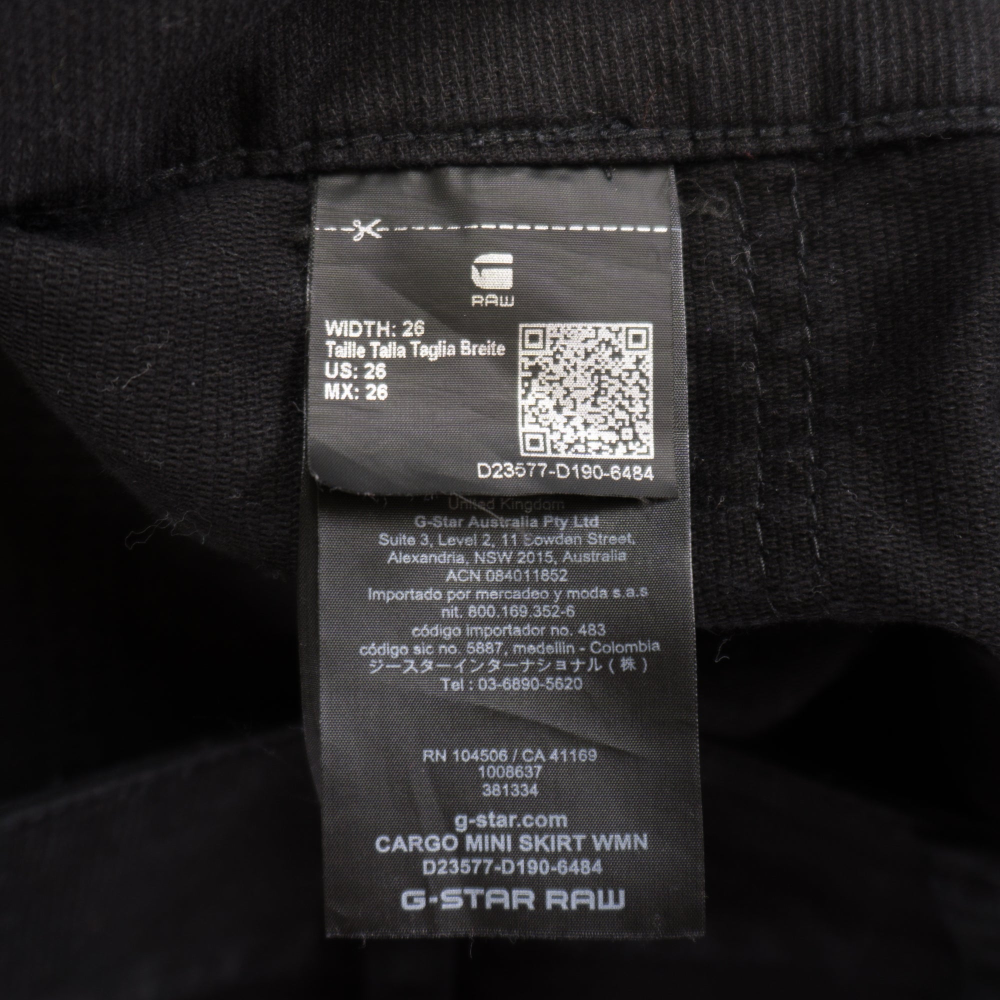 G-star RAW Винтидж 2000-те Черна Мини Карго Пола