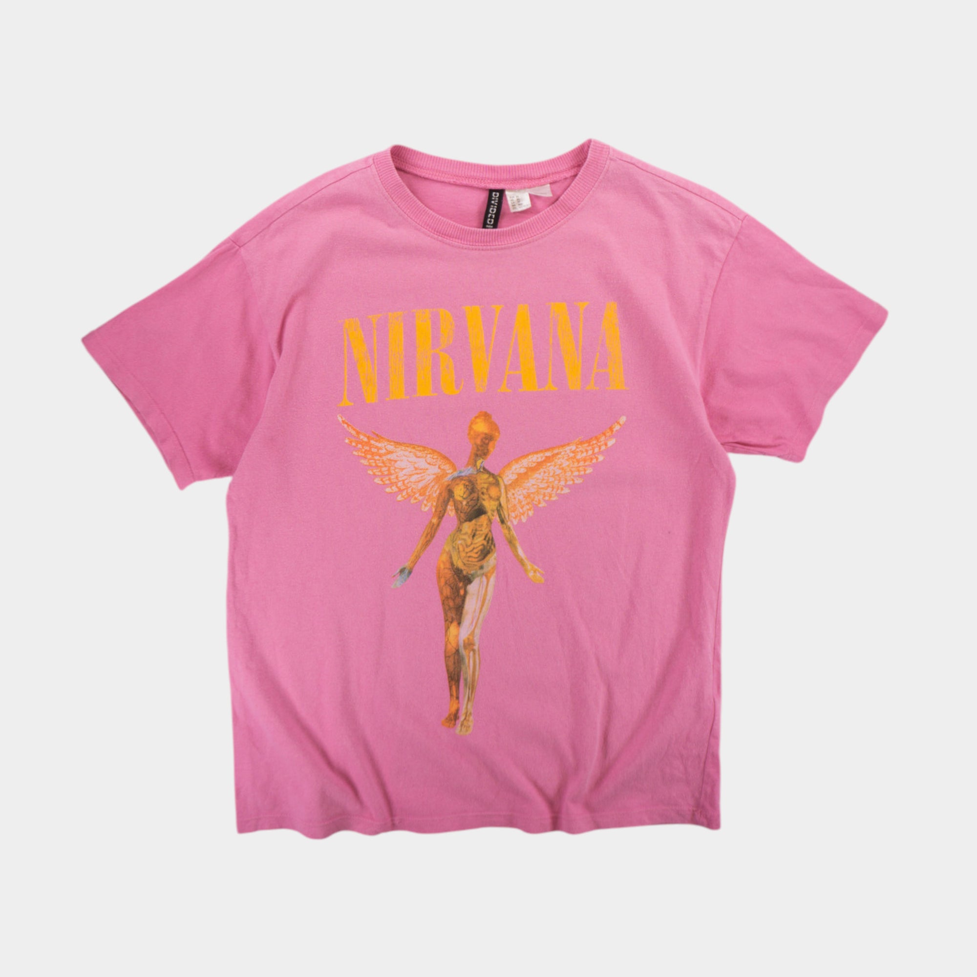 H&M X Nirvana Розова Тениска с Графика