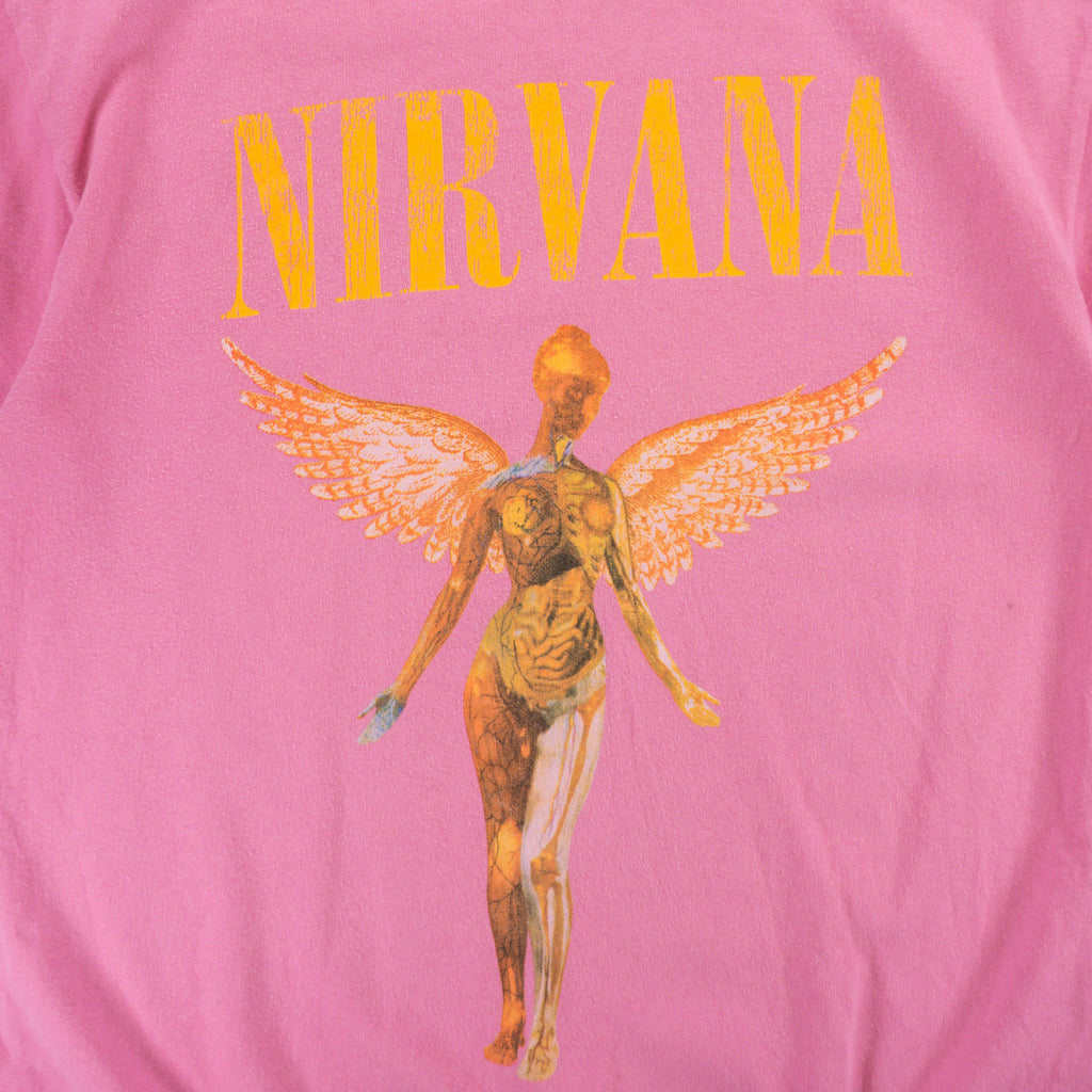 H&M X Nirvana Розова Тениска с Графика