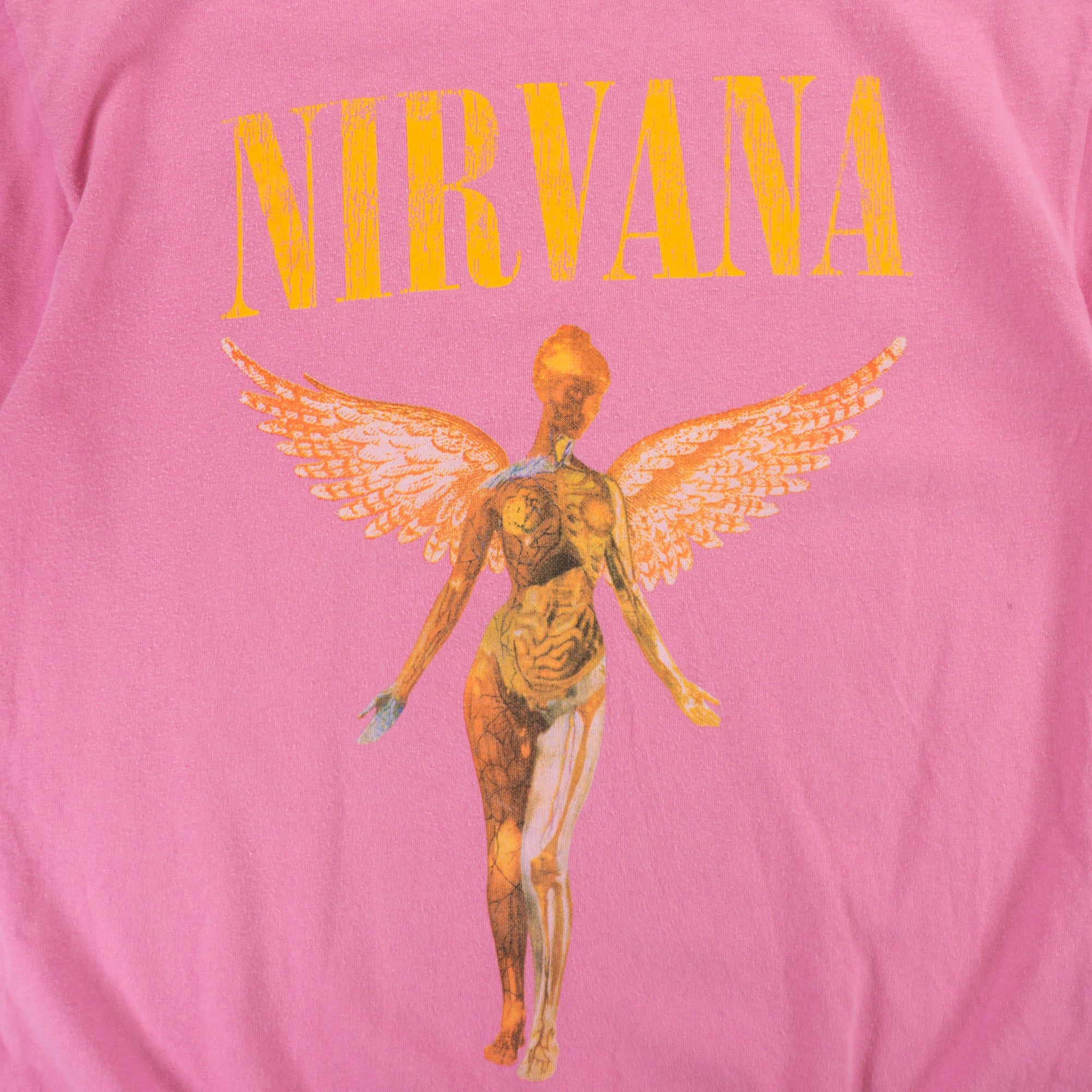 H&M X Nirvana Розова Тениска с Графика