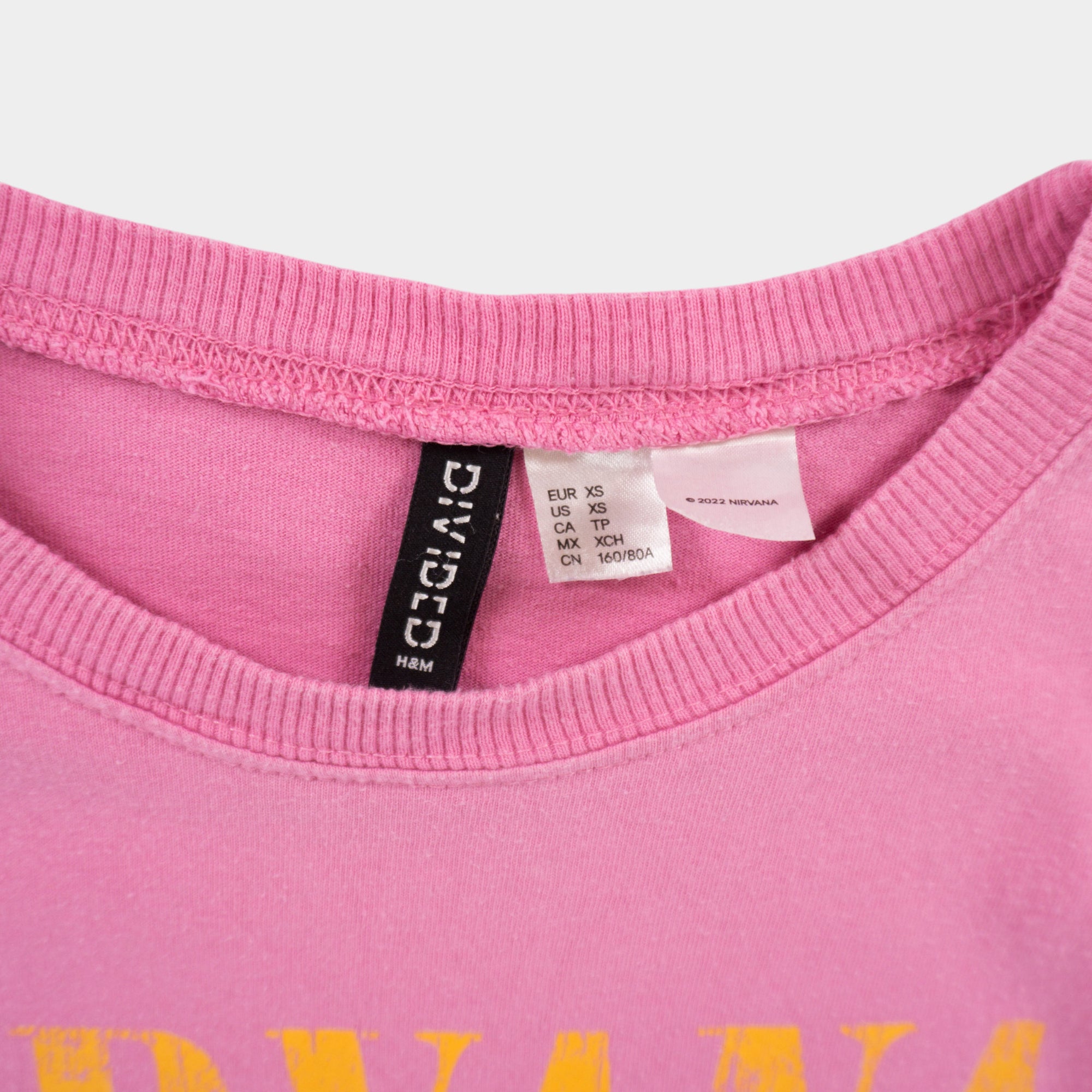 H&M X Nirvana Розова Тениска с Графика