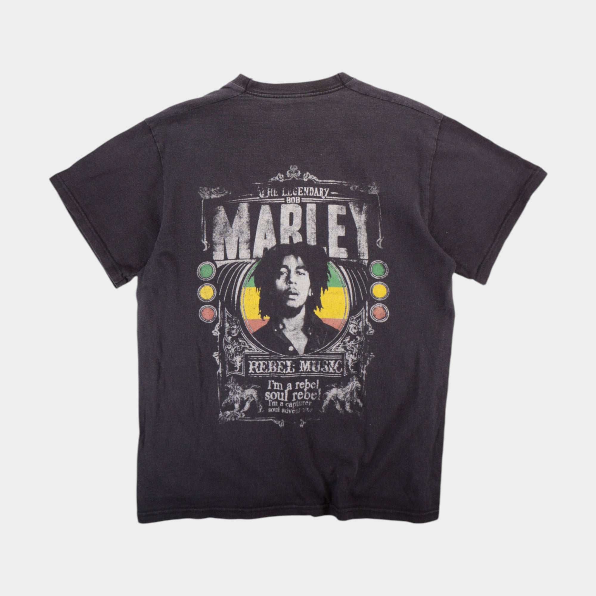 Fruit of the Loom x Bob Marley Винтидж Черна Тениска с Графика