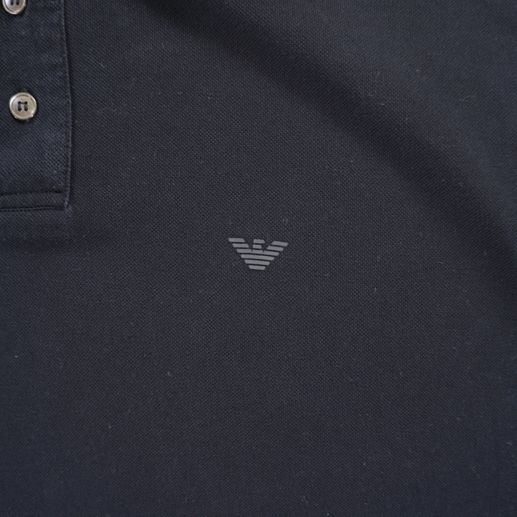 Emporio Armani Тъмно Синя Тениска с Яка