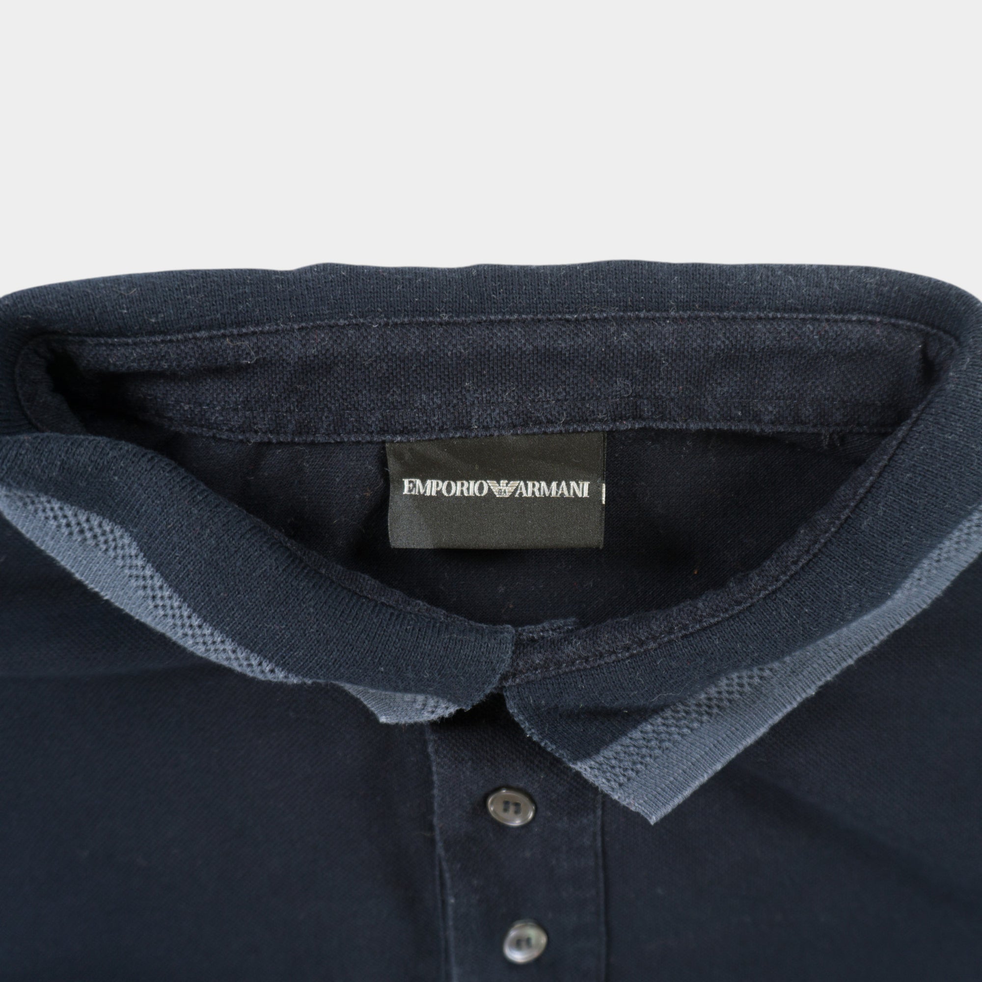 Emporio Armani Тъмно Синя Тениска с Яка