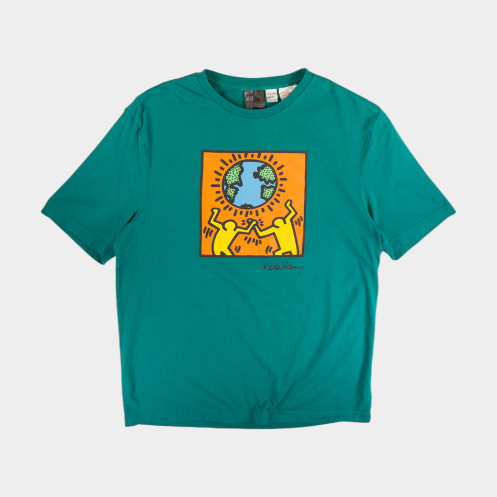 H&M X Keith Haring Зелена Тениска с Графика