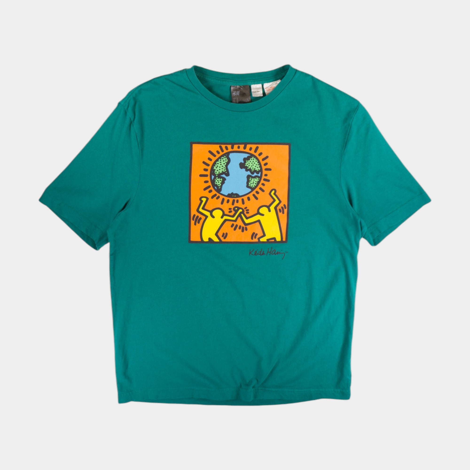 H&M X Keith Haring Зелена Тениска с Графика
