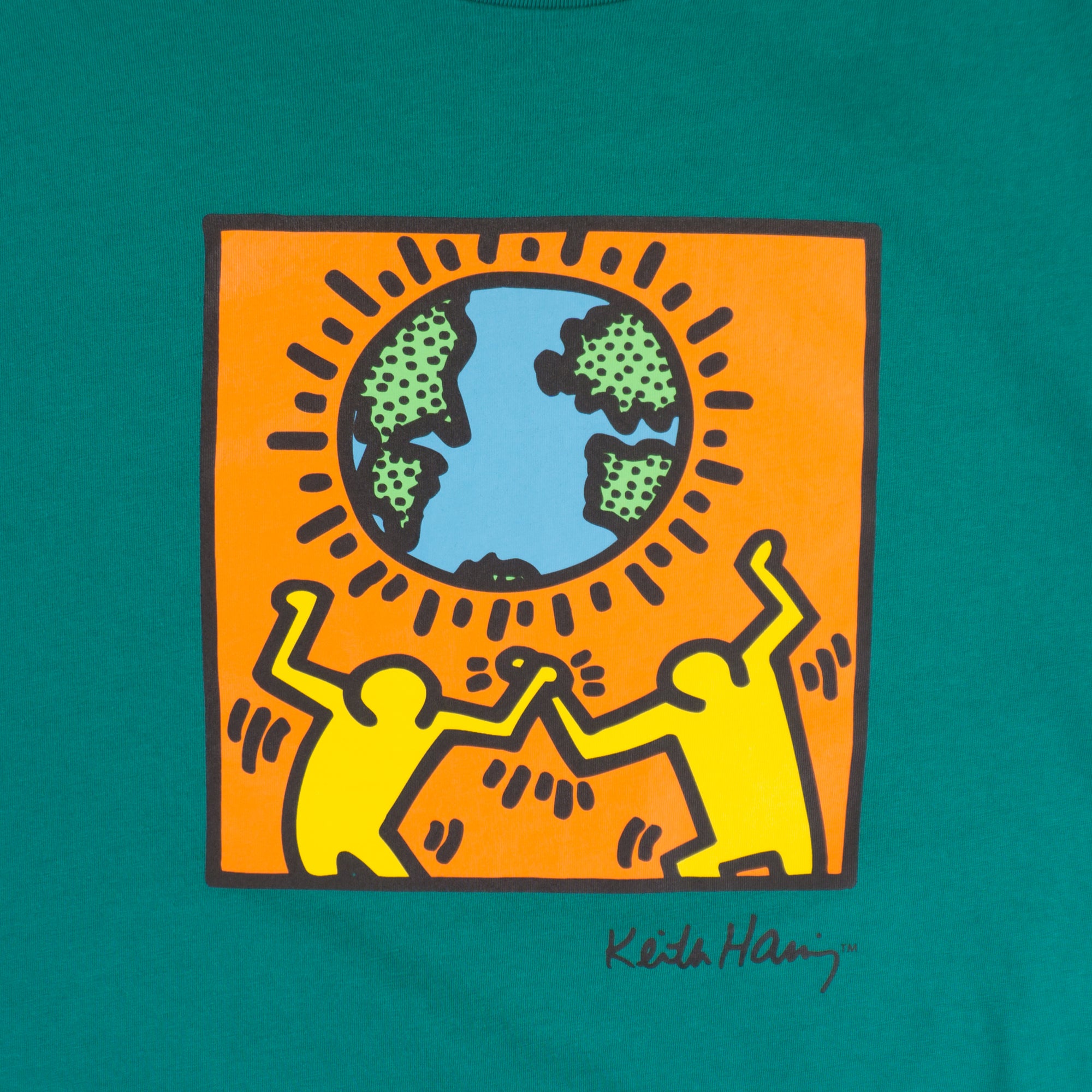 H&M X Keith Haring Зелена Тениска с Графика