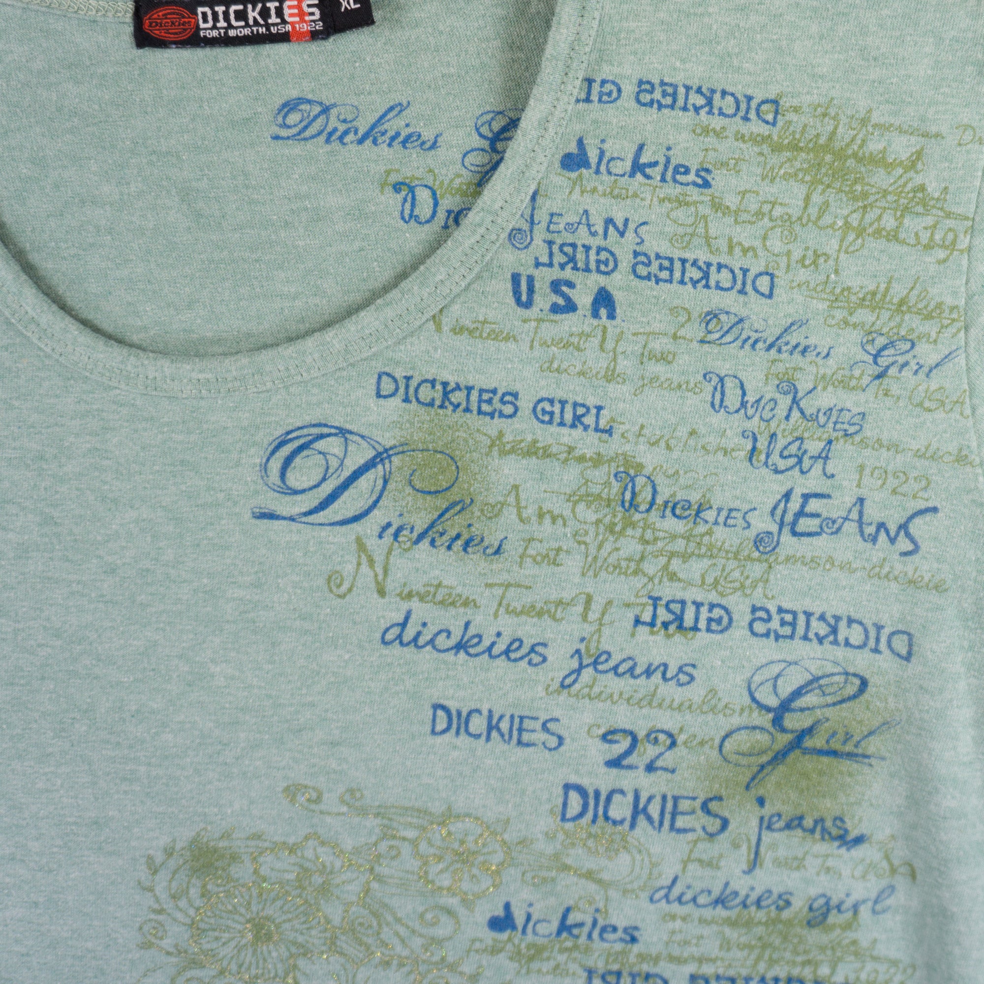 Dickies Винтидж 2000-те Зелена Тениска
