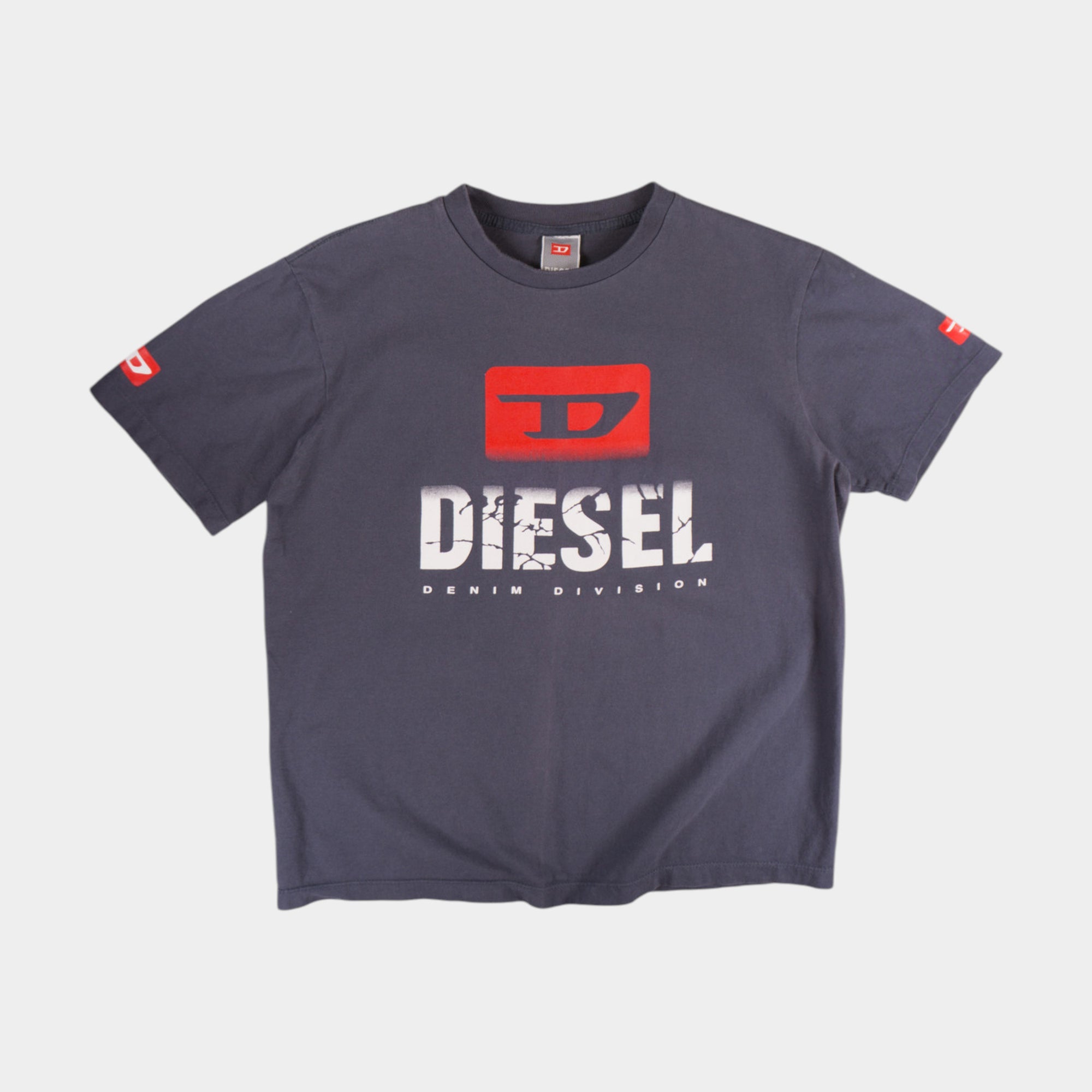 Diesel Винтидж 90-те Сива Тениска с Графика