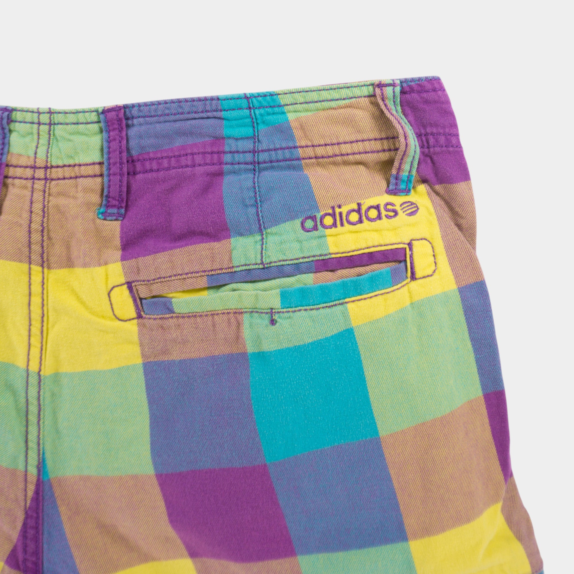 Adidas Винтидж Карирани Цветни Къси Панталони