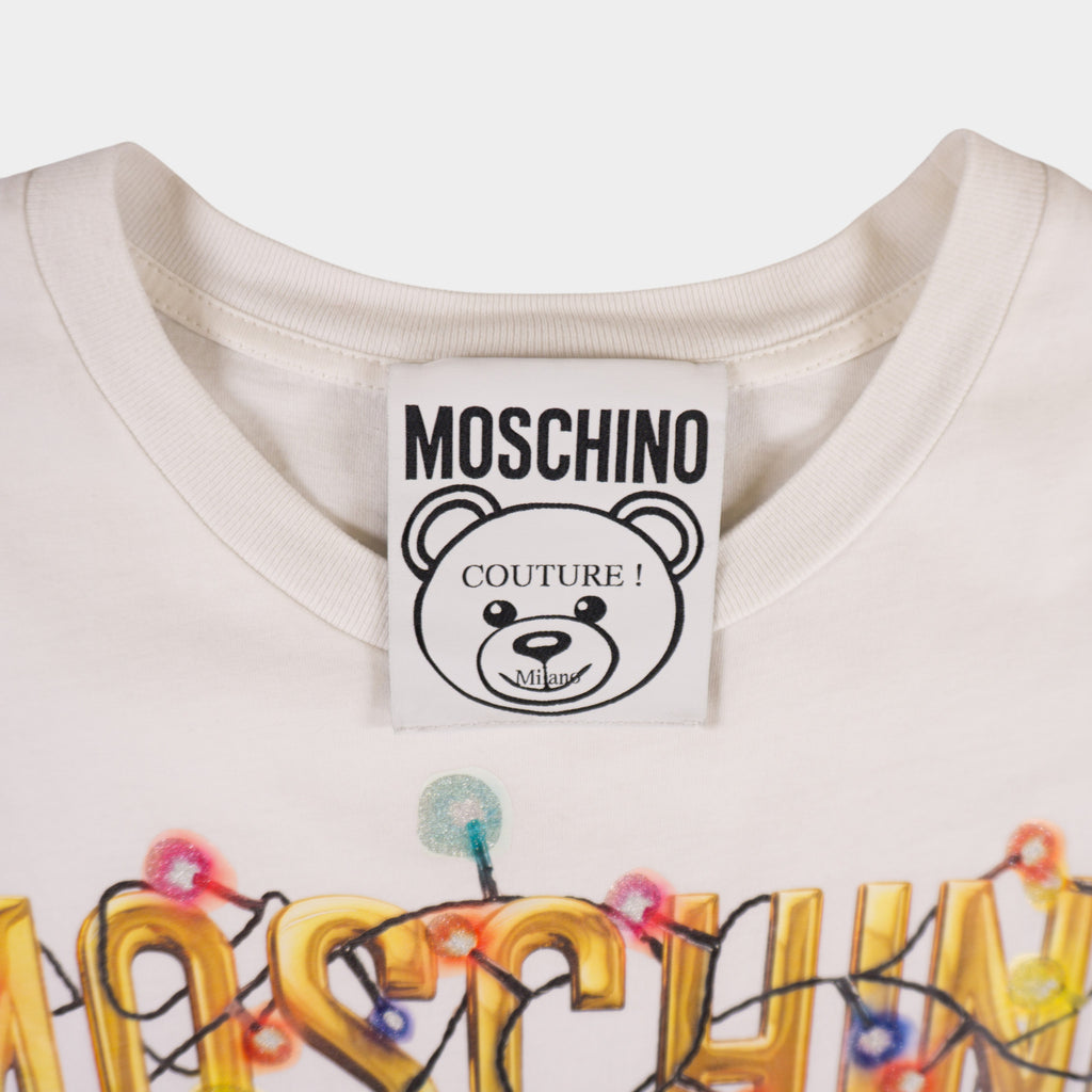 Moschino Бяла Тениска с Графика