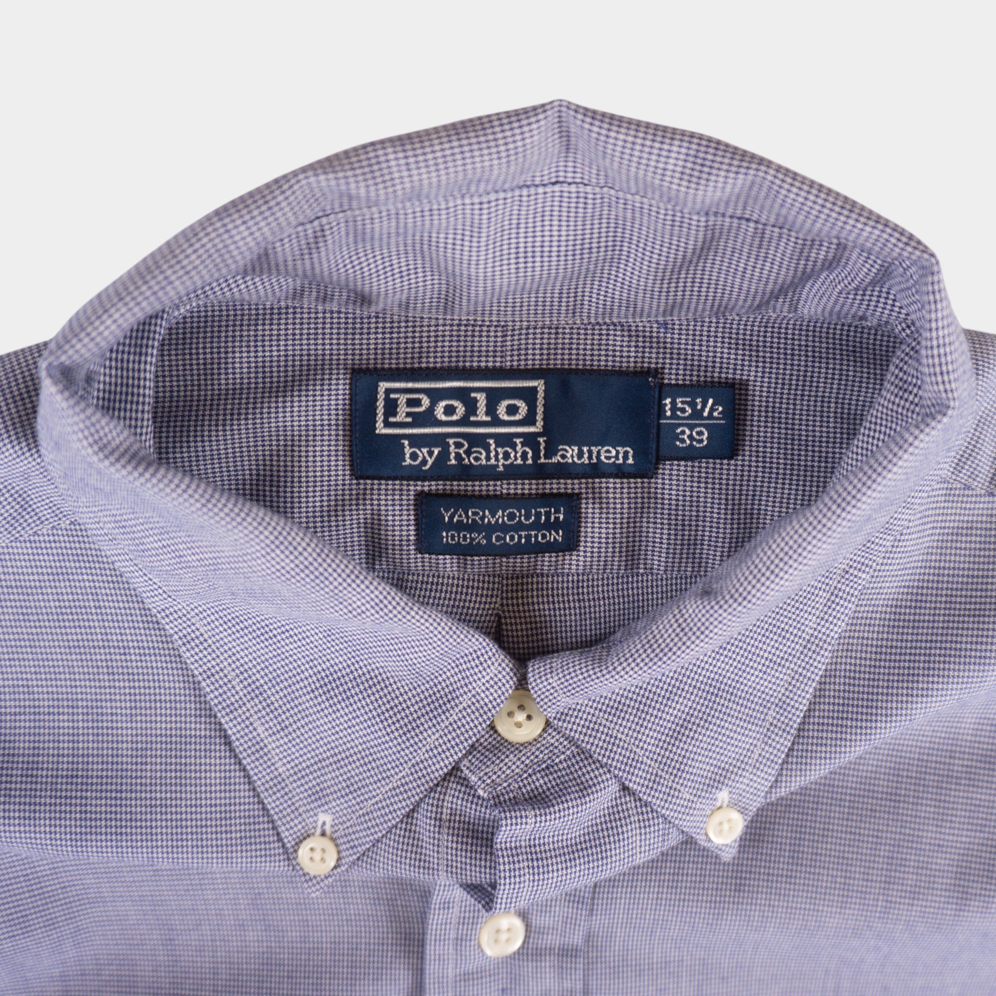 Polo Ralph Lauren Винтидж 2000-те Синя Карирана Риза с Дълъг Ръкав