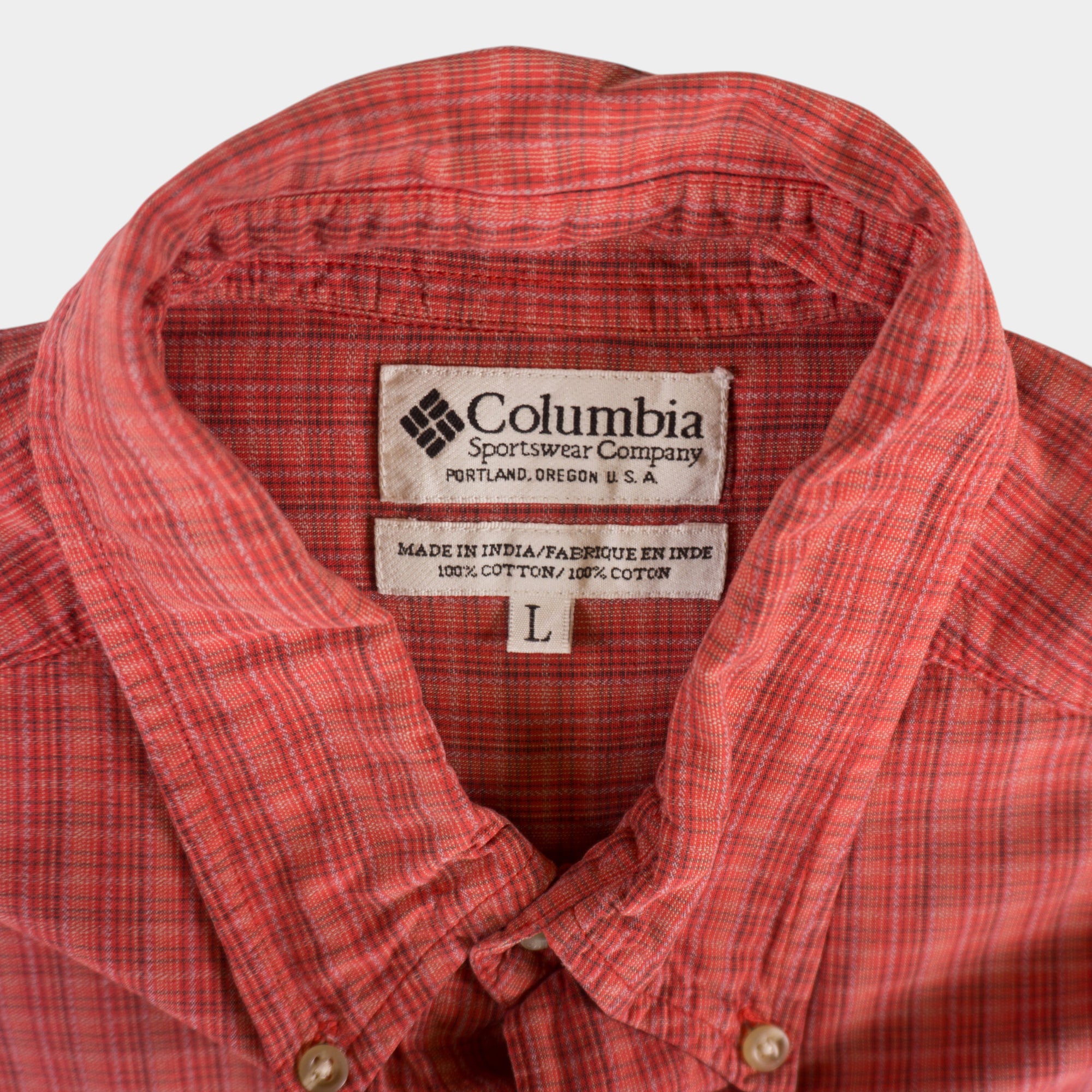 Columbia Винтидж 2000-те Червена Карирана Риза с Къс Ръкав