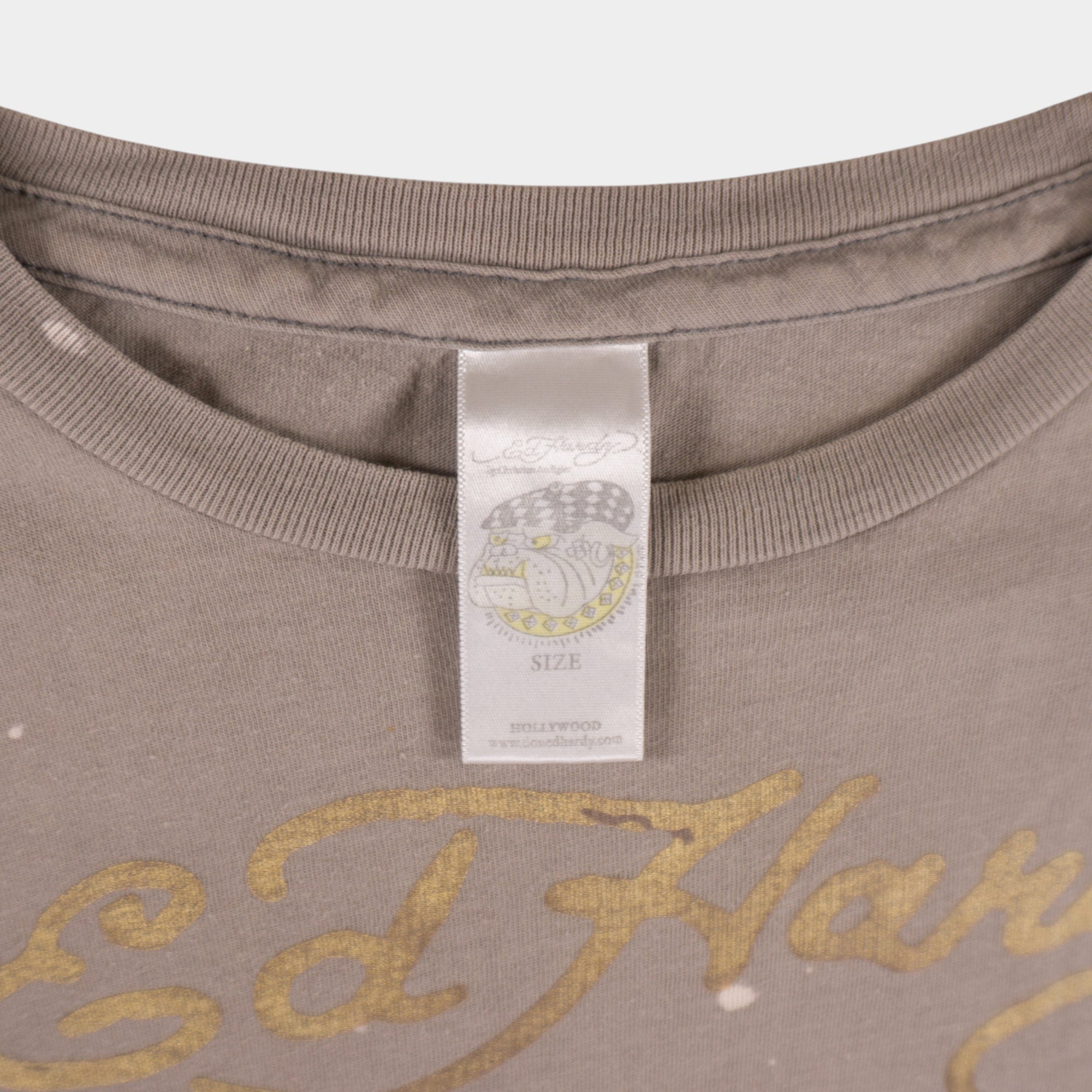 Ed Hardy Винтидж 2000-те Сива Тениска с Графика