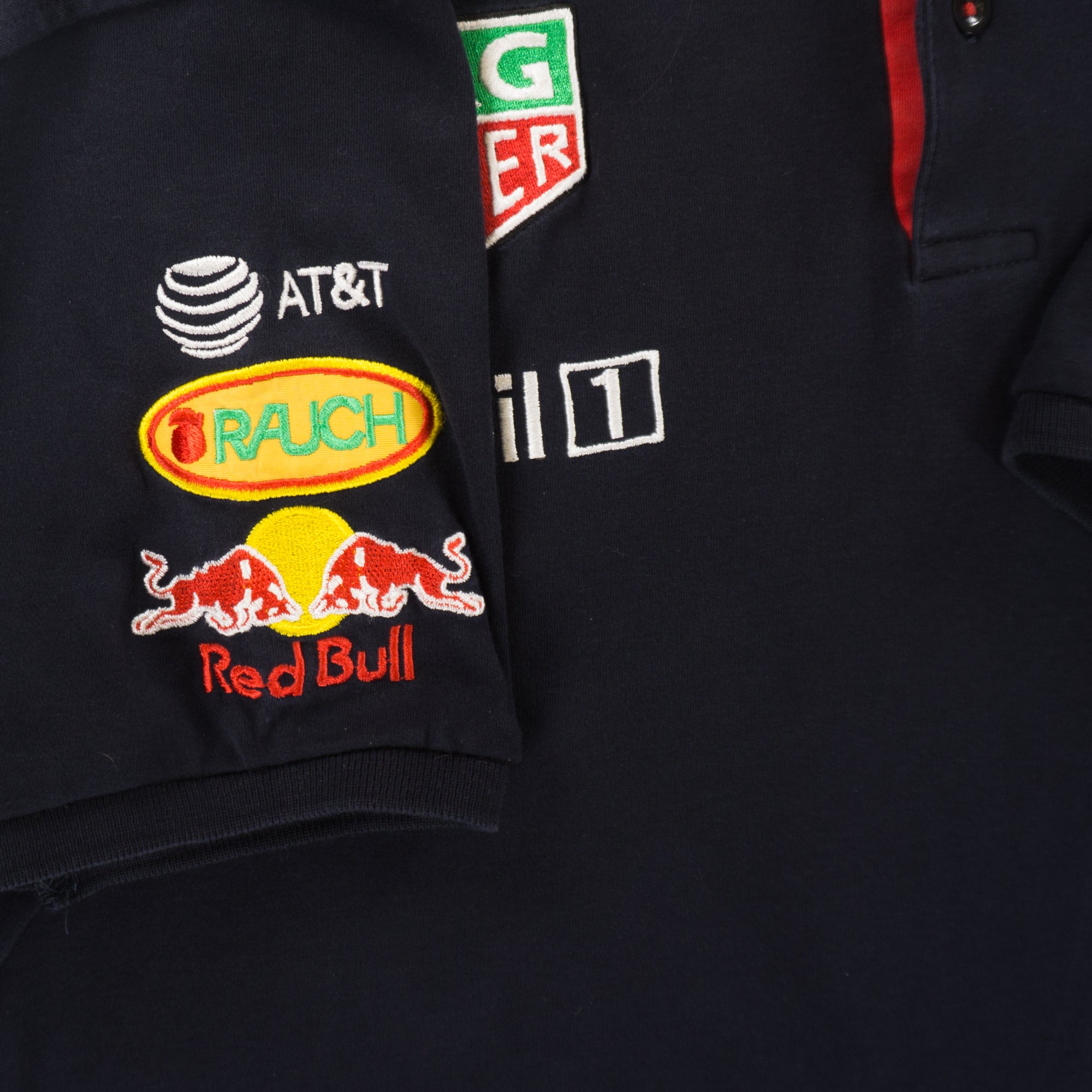 Puma X Red Bull Винтидж Черна Тениска с Яка