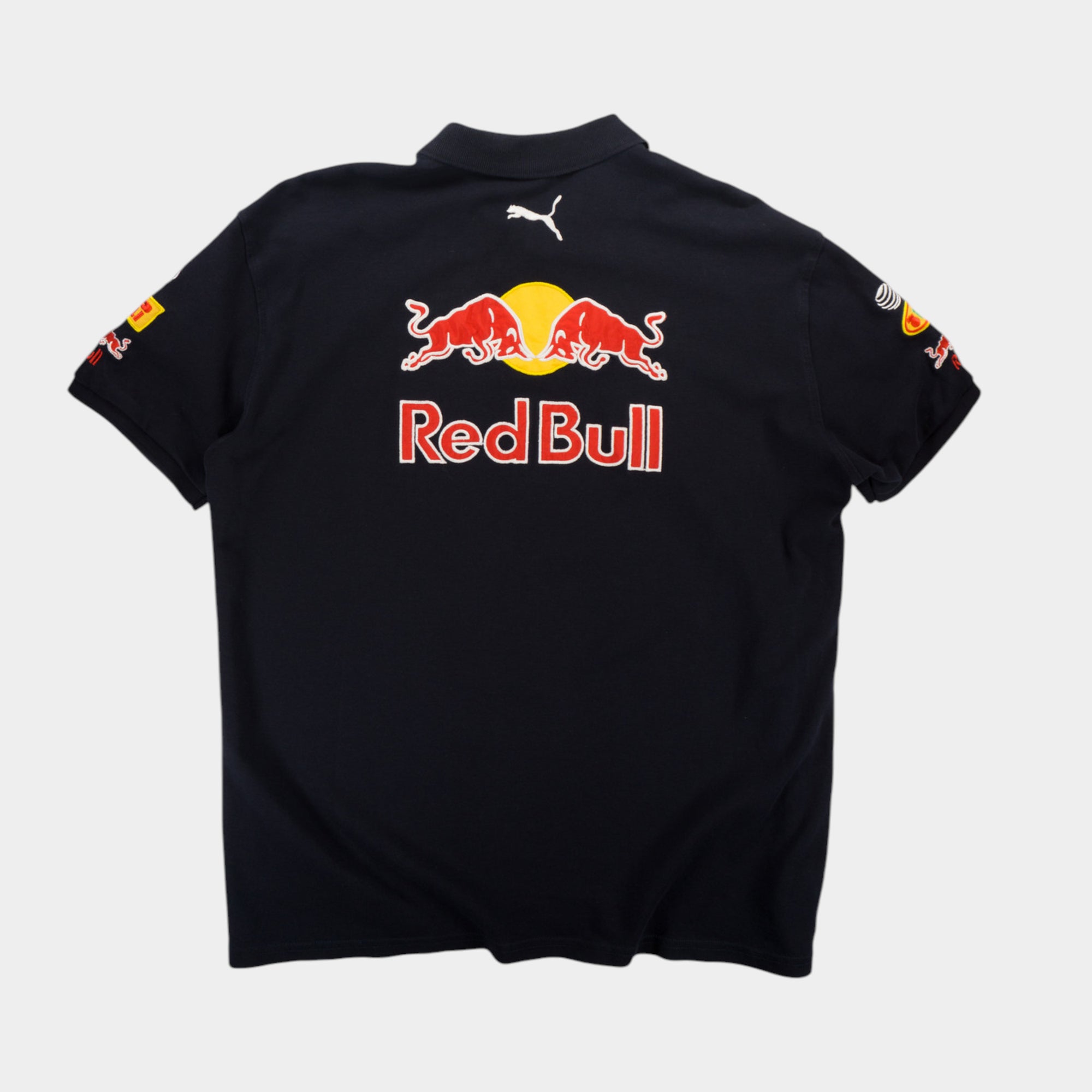 Puma X Red Bull Винтидж Черна Тениска с Яка