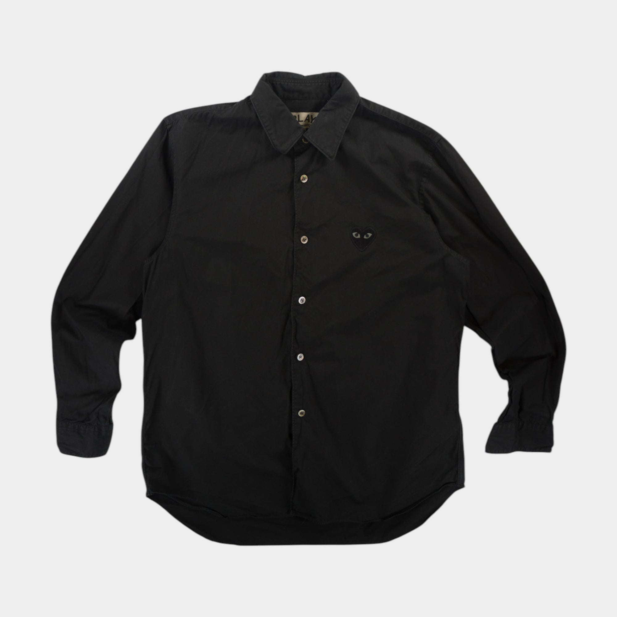COMME des GARCONS PLAY Черна Риза с Дълъг Ръкав