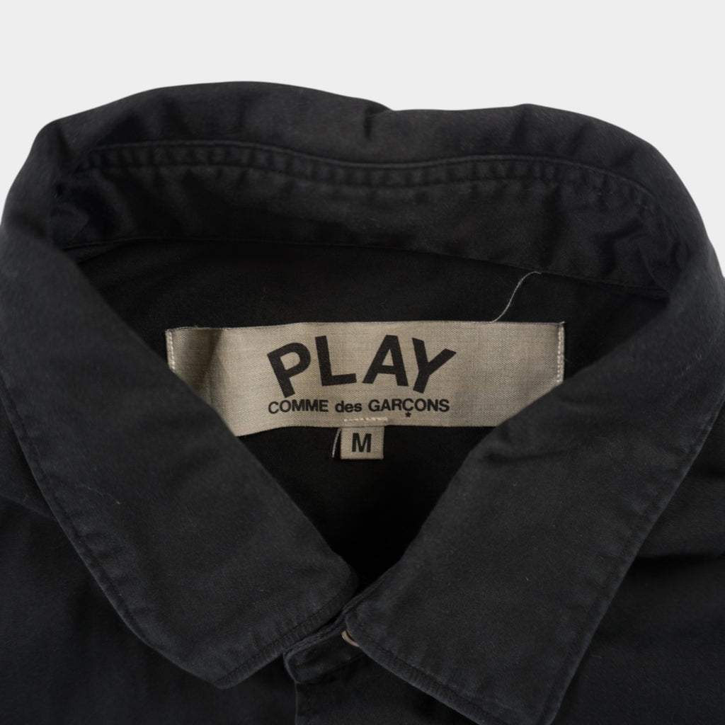 COMME des GARCONS PLAY Черна Риза с Дълъг Ръкав