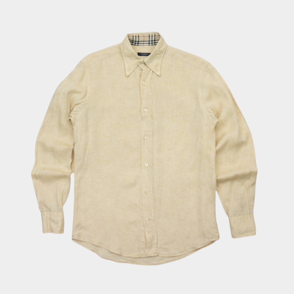 Burberry Vintage Ленена Риза с Дълъг Ръкав
