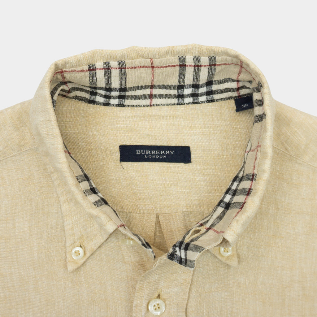 Burberry Vintage Ленена Риза с Дълъг Ръкав
