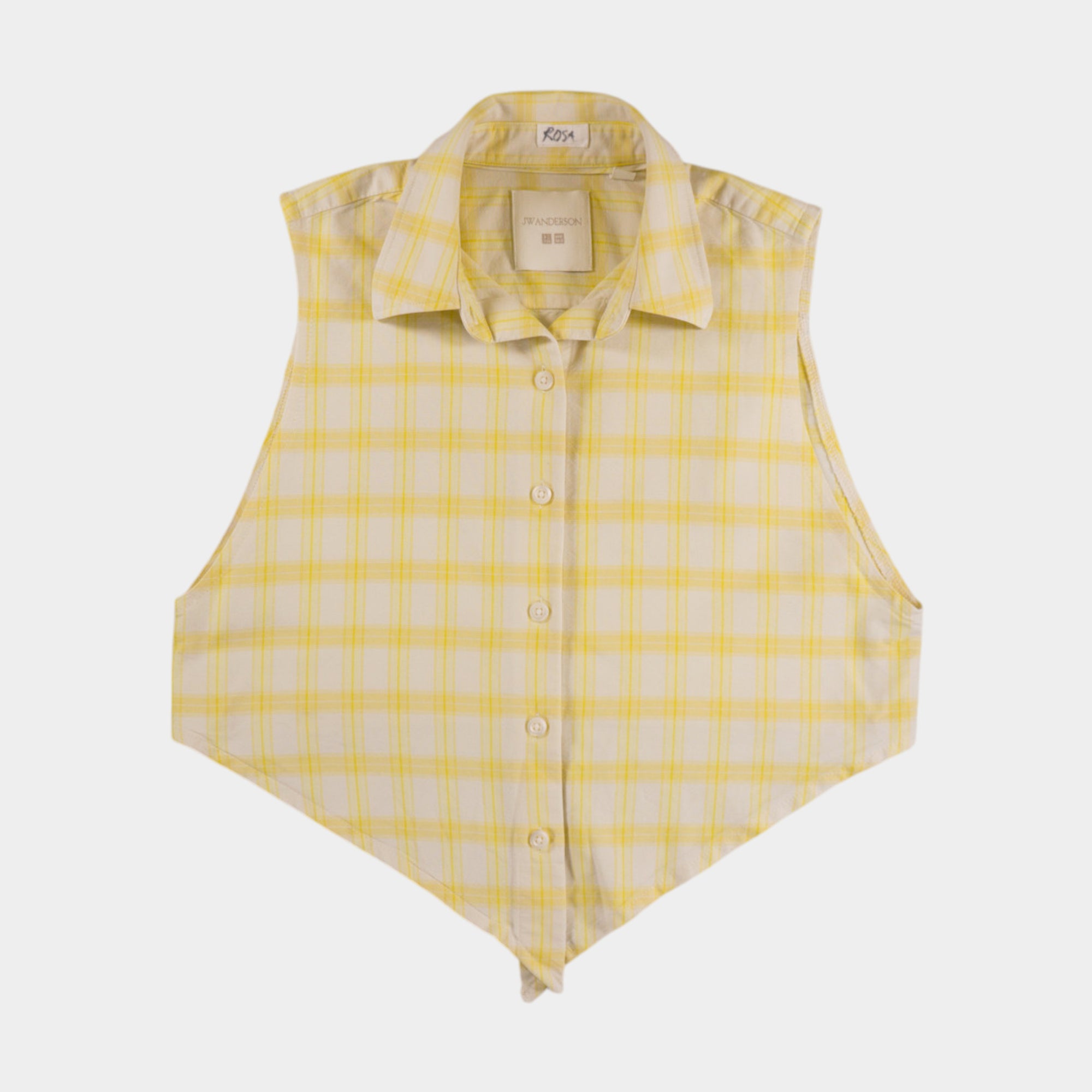 Uniqlo X JW Anderson Кариран Жълта Риза Без Ръкави