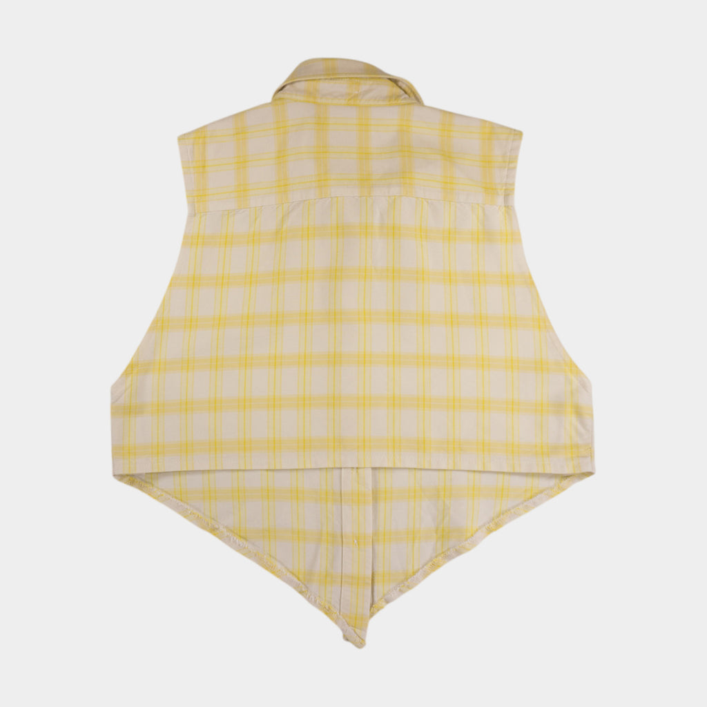 Uniqlo X JW Anderson Кариран Жълта Риза Без Ръкави