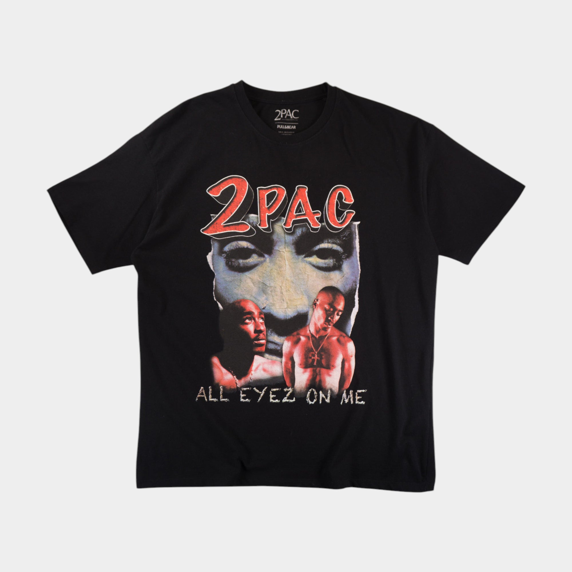 2Pac X Pull & Bear Черна Тениска с Графика