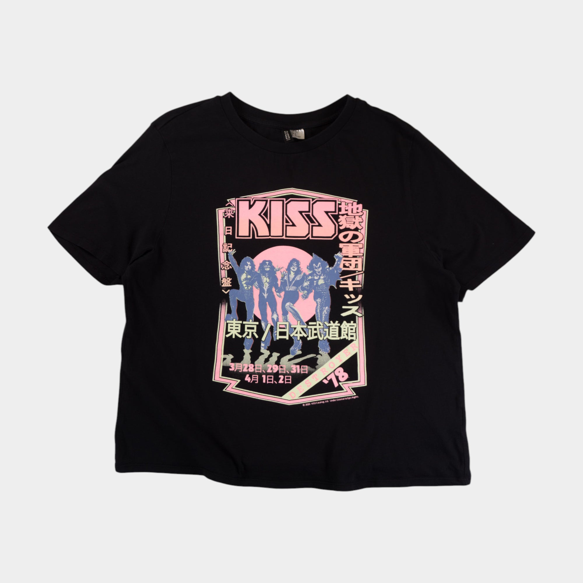 Kiss X H&M Черна Тениска с Графика