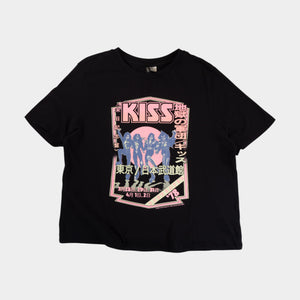 Kiss X H&M Черна Тениска с Графика