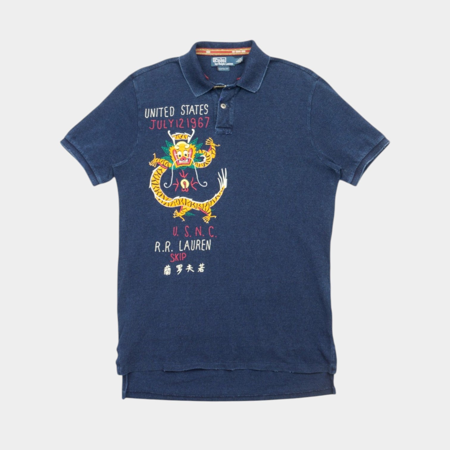 Polo Ralph Lauren Vintage Тъмно Синя Тениска с Яка