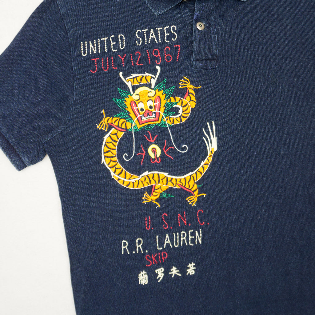 Polo Ralph Lauren Vintage Тъмно Синя Тениска с Яка