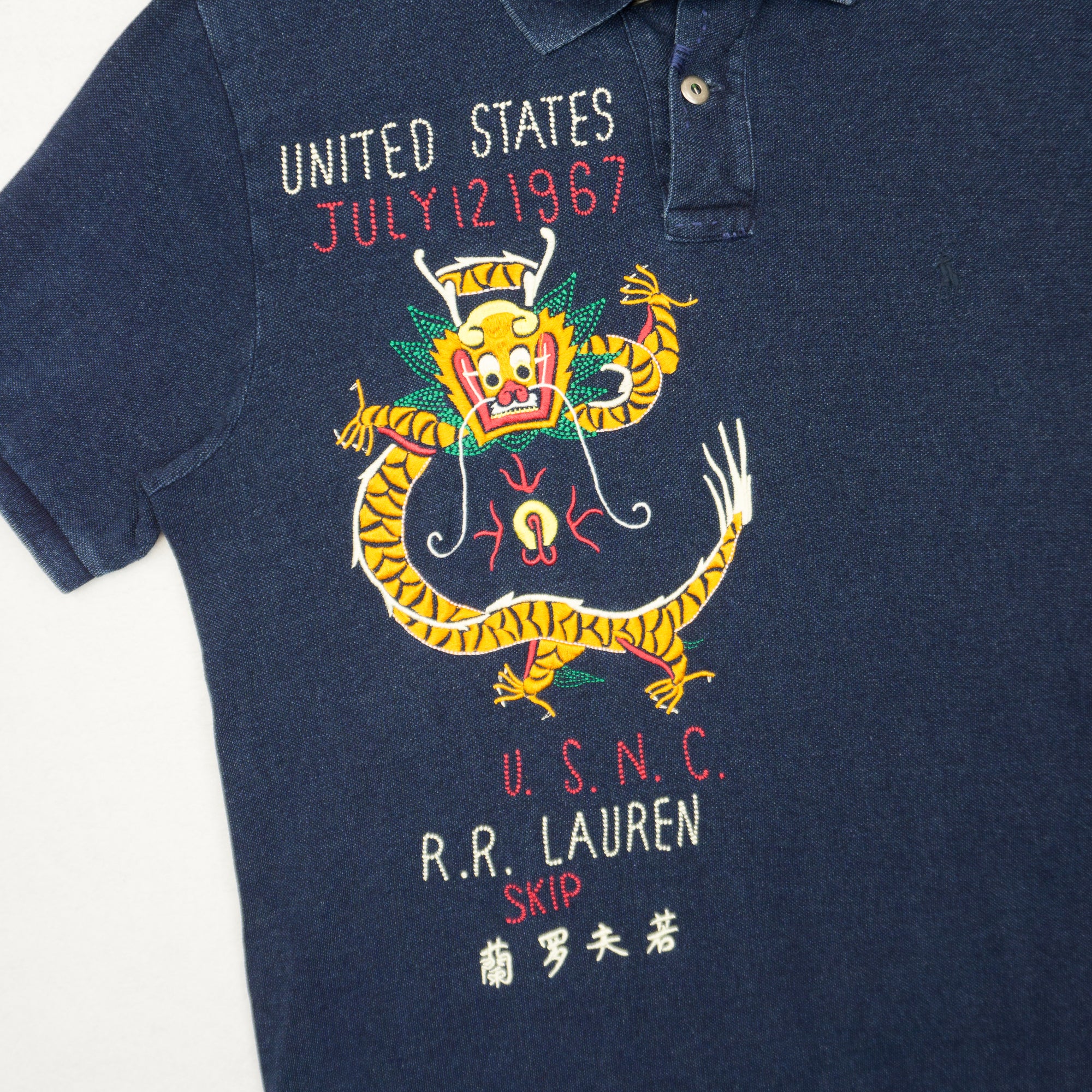 Polo Ralph Lauren Vintage Тъмно Синя Тениска с Яка