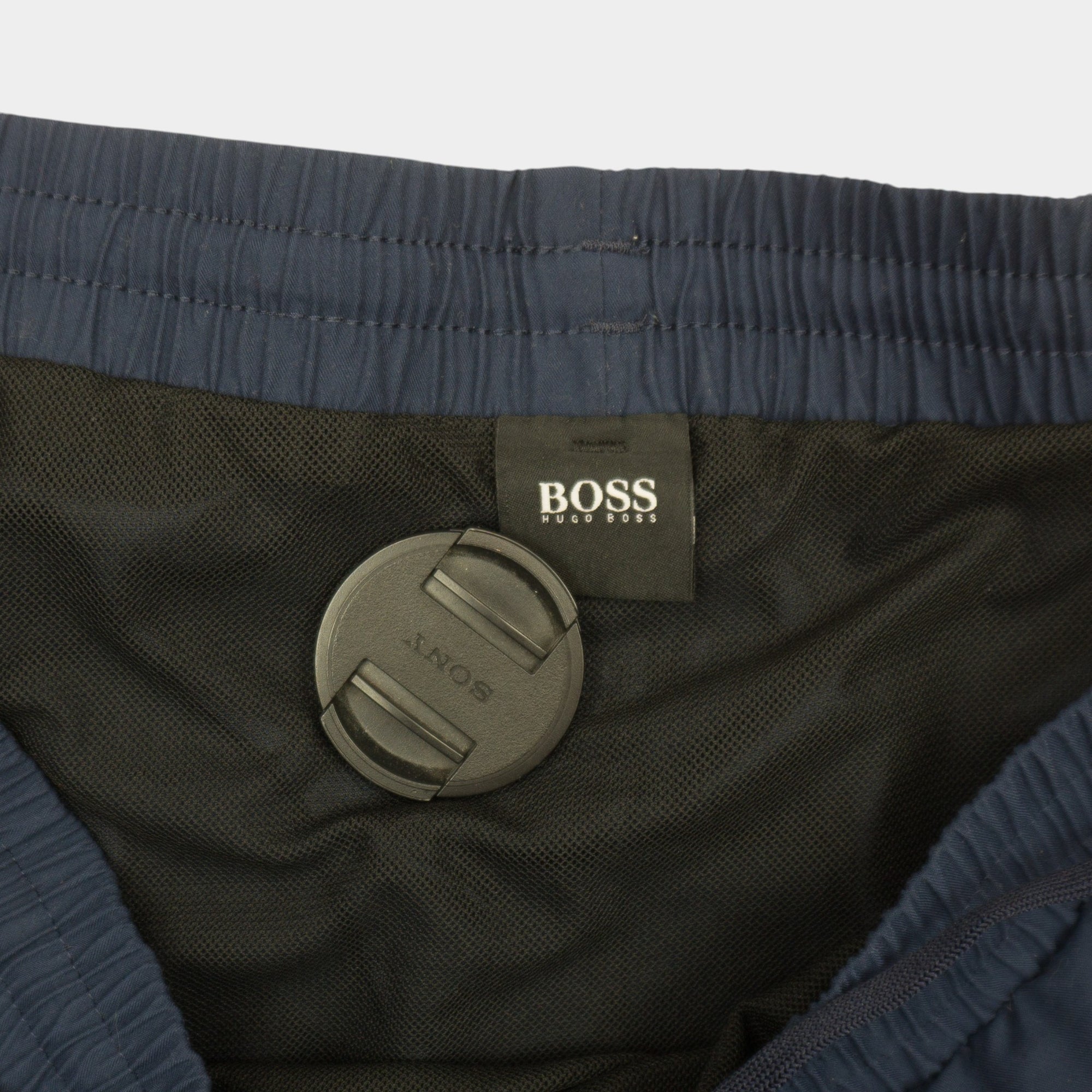 Hugo Boss Vintage Тъмно Сини Бански с Бродирано Лого