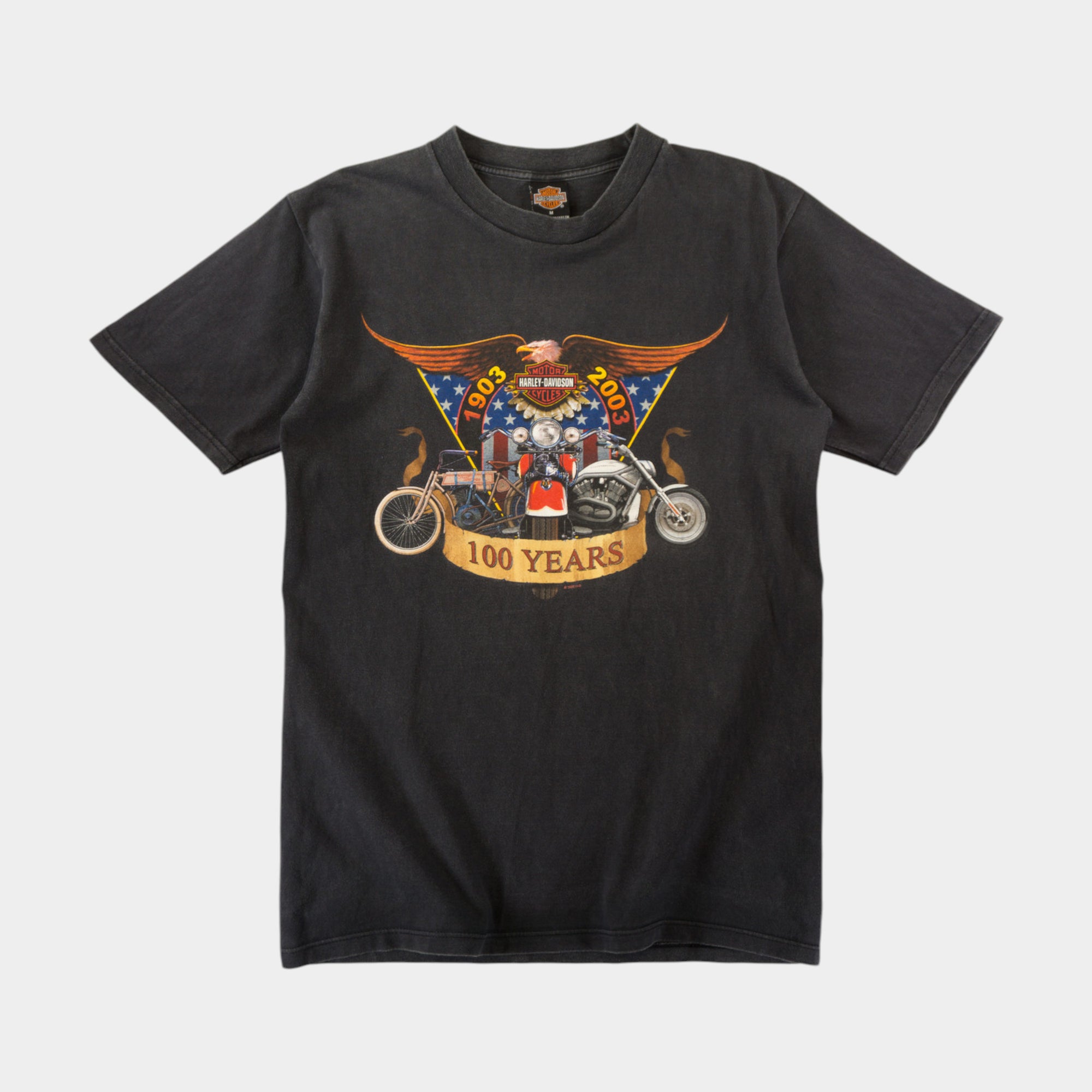 Harley-Davidson Винтидж 2000-те Сива Тениска с Графика