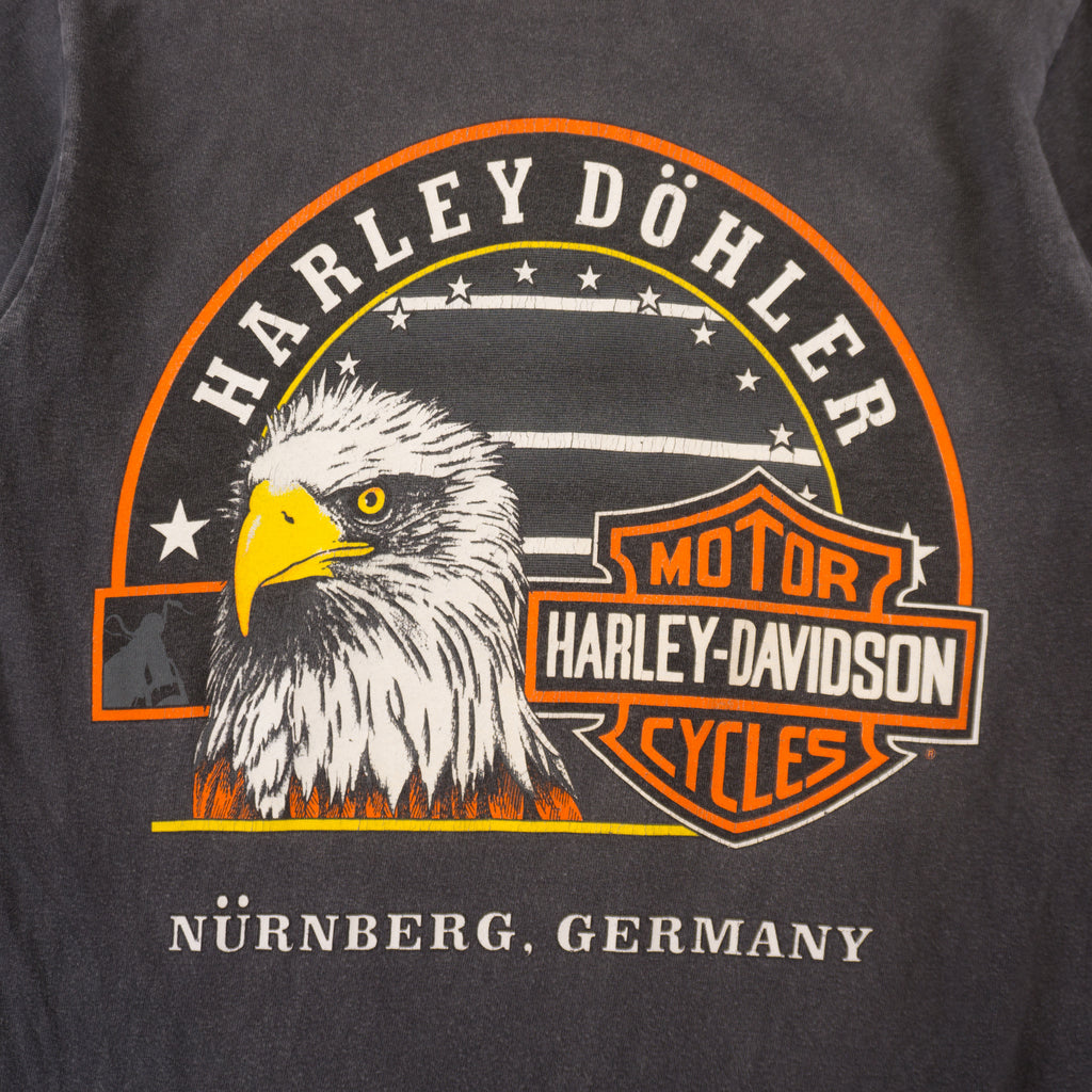 Harley-Davidson Винтидж 2000-те Сива Тениска с Графика