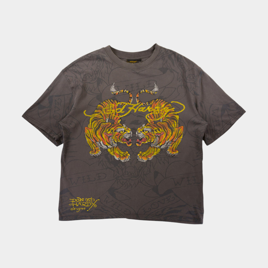 Ed Hardy X Urban Outfitters Сива Тениска с Графика