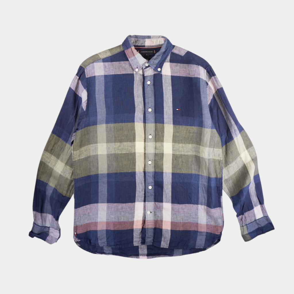 Tommy Hilfiger Цветна Карирана Ленена Риза