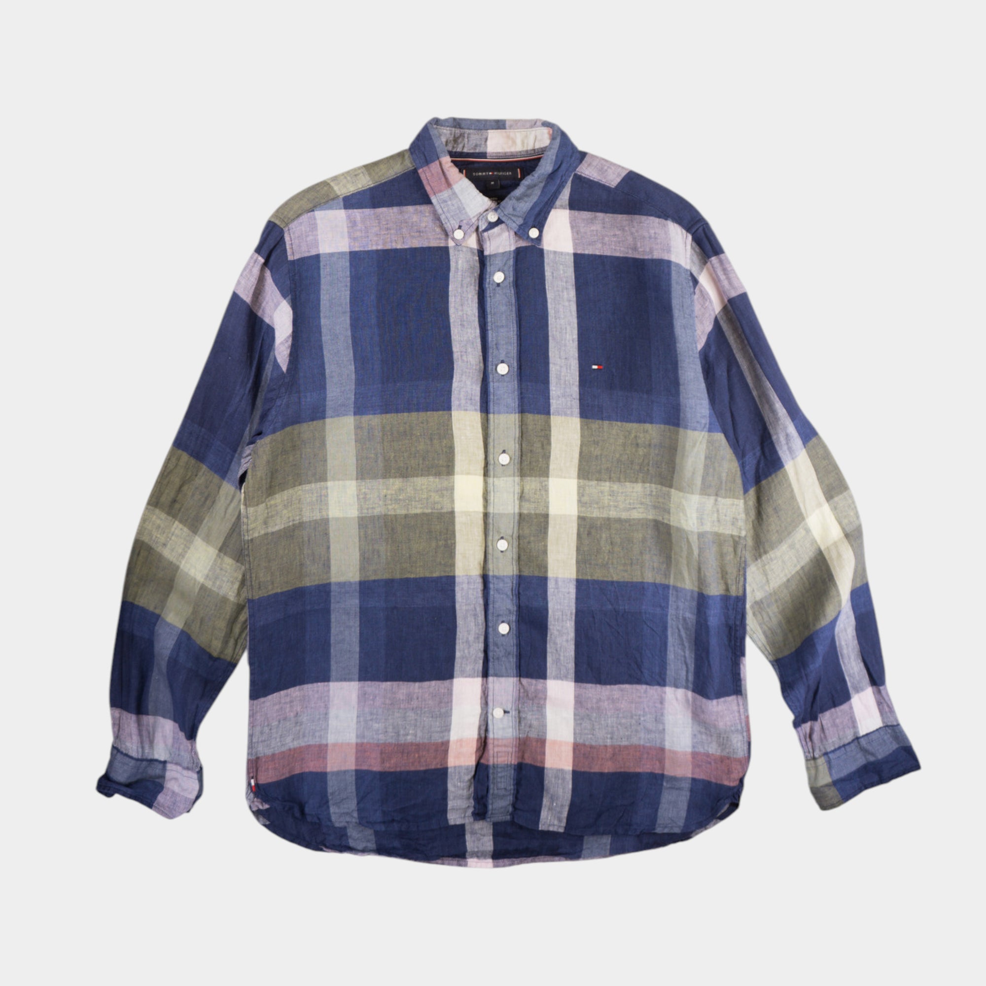 Tommy Hilfiger Цветна Карирана Ленена Риза